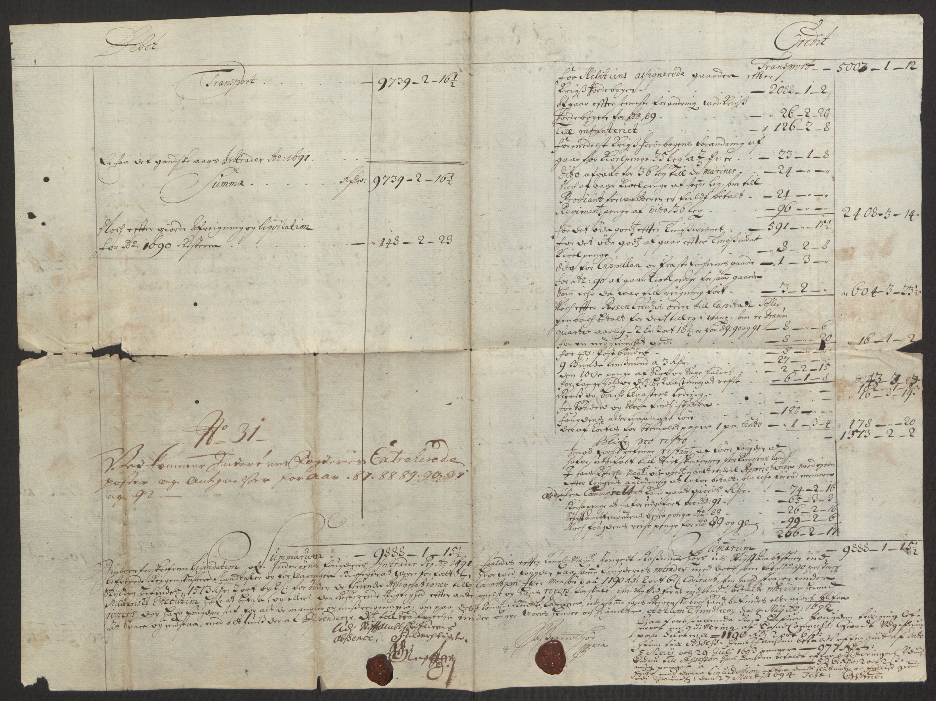 Rentekammeret inntil 1814, Reviderte regnskaper, Fogderegnskap, AV/RA-EA-4092/R63/L4308: Fogderegnskap Inderøy, 1692-1694, s. 412