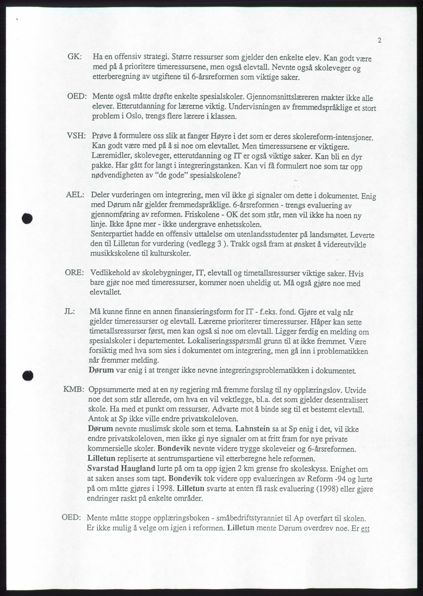 Forhandlingene mellom Kristelig Folkeparti, Senterpartiet og Venstre om dannelse av regjering, RA/PA-1073/A/L0001: Forhandlingsprotokoller, 1997, s. 19