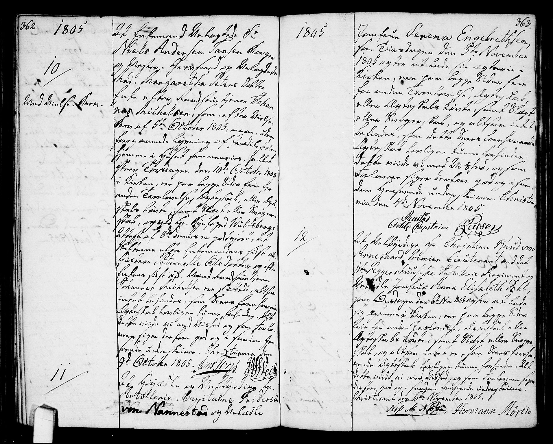 Oslo domkirke Kirkebøker, AV/SAO-A-10752/L/La/L0010: Forlovererklæringer nr. 10, 1789-1807, s. 362-363