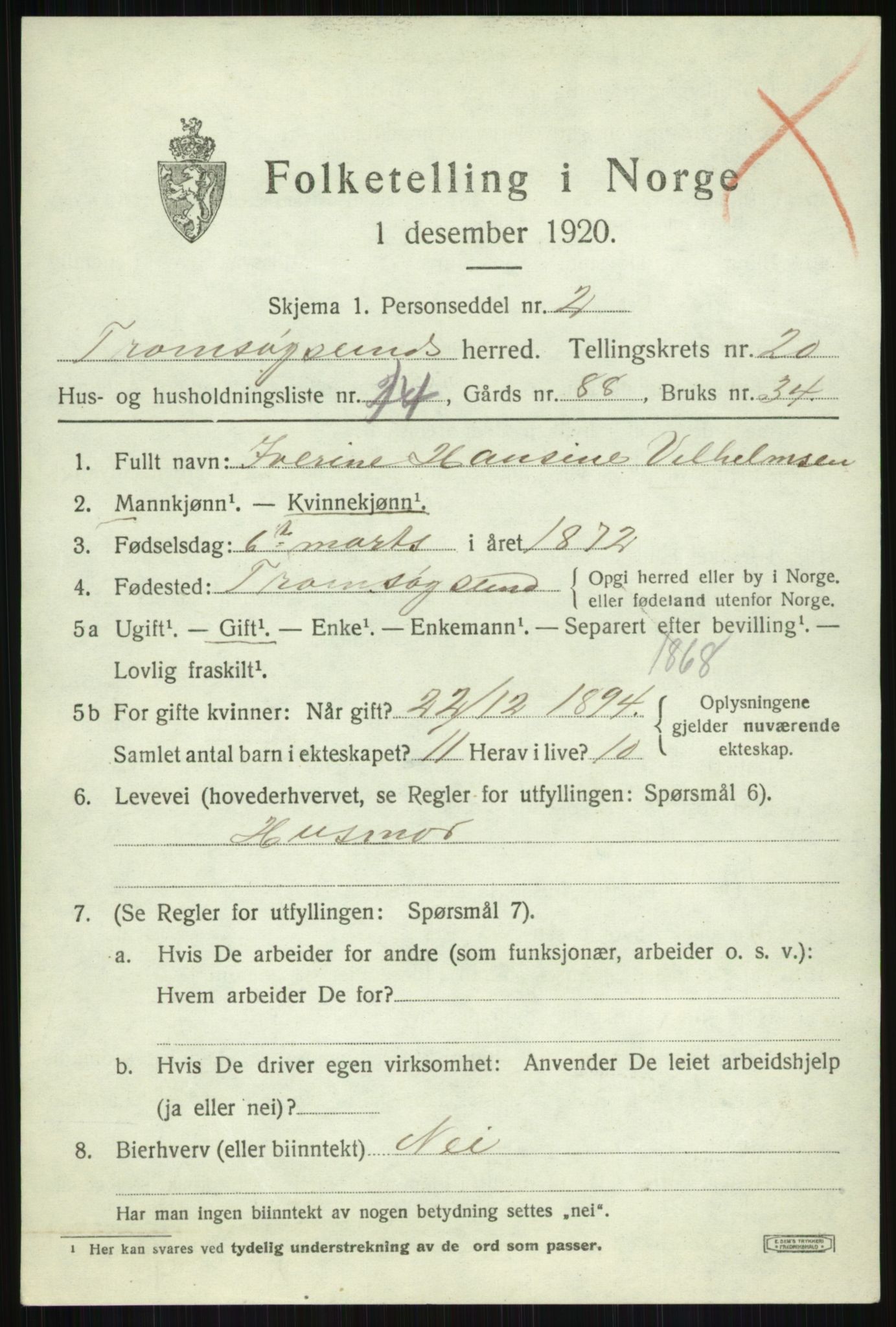 SATØ, Folketelling 1920 for 1934 Tromsøysund herred, 1920, s. 10752