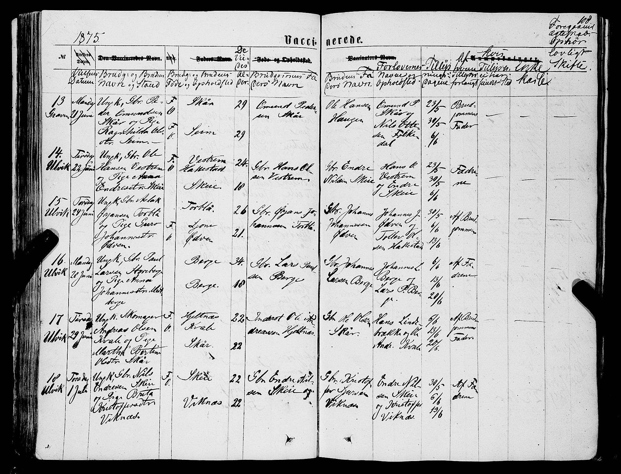 Ulvik sokneprestembete, AV/SAB-A-78801/H/Haa: Ministerialbok nr. A 15, 1864-1878, s. 108