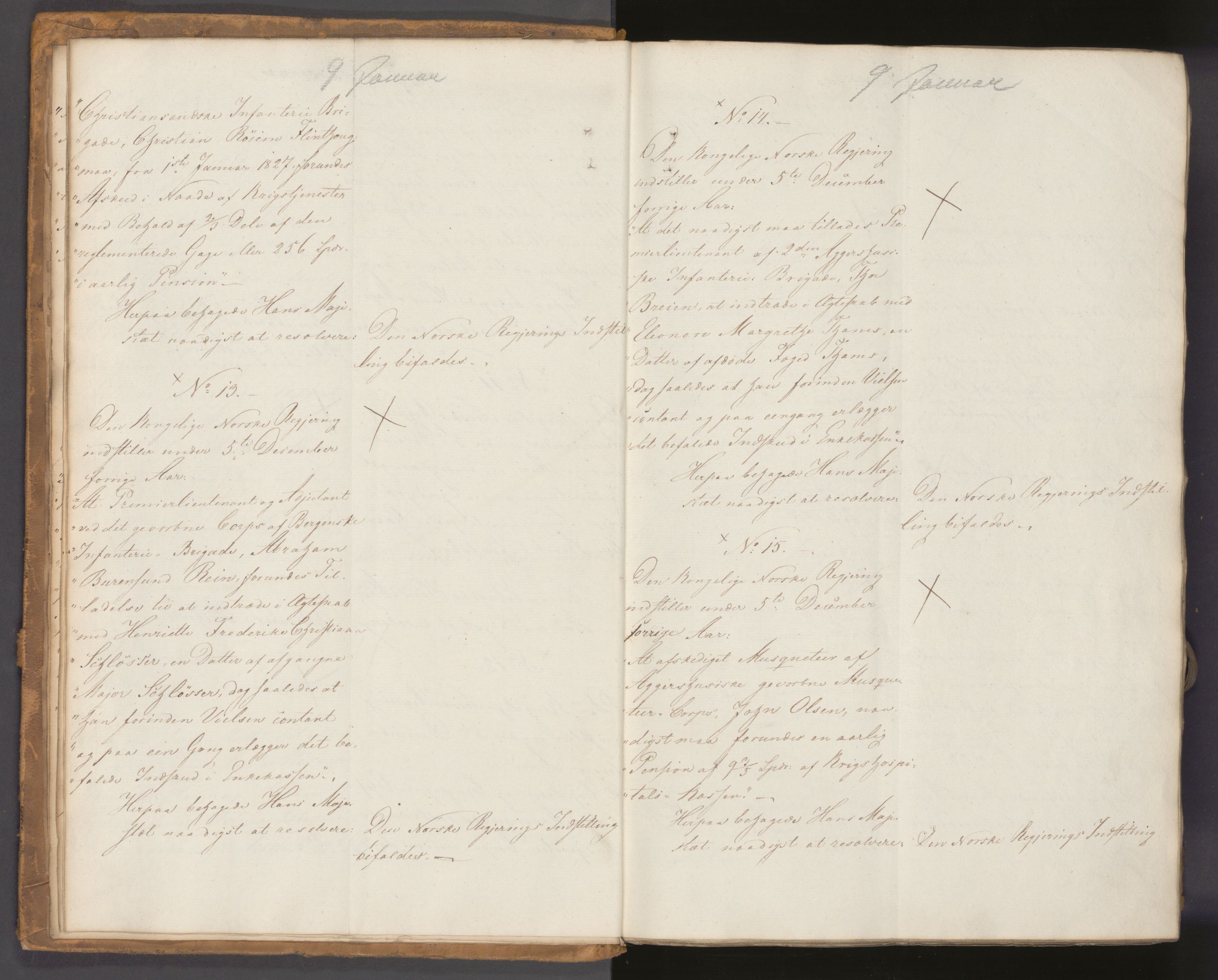 Statsrådssekretariatet, AV/RA-S-1001/A/Ab/L0024: Kgl. res. nr. 1-687a, 1. halvår, 1827
