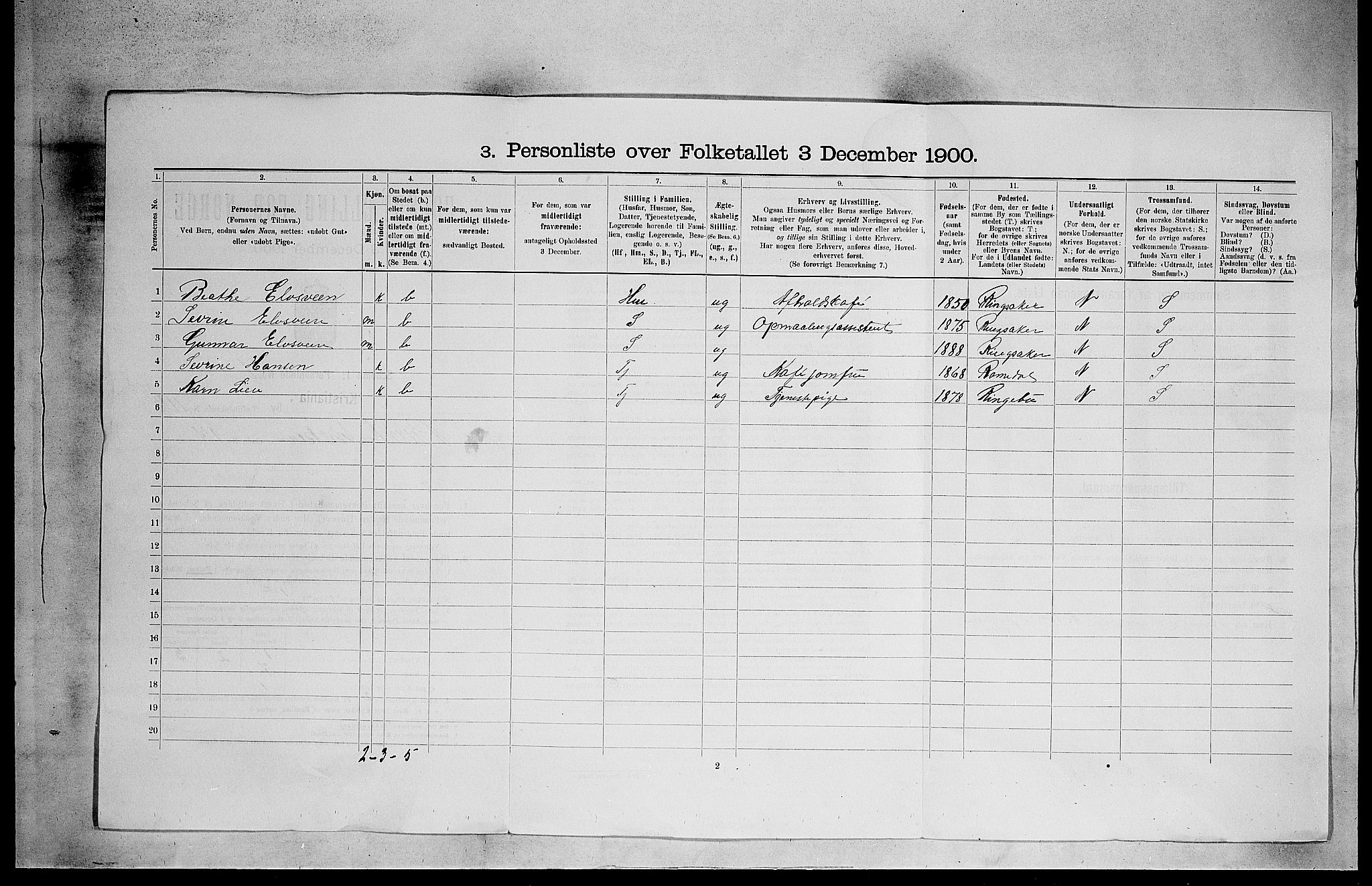 SAO, Folketelling 1900 for 0301 Kristiania kjøpstad, 1900, s. 4465