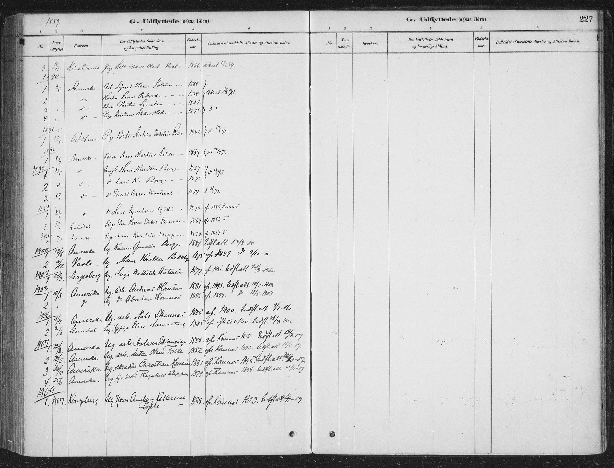 Sandsvær kirkebøker, AV/SAKO-A-244/F/Fe/L0001: Ministerialbok nr. V 1, 1878-1936, s. 227