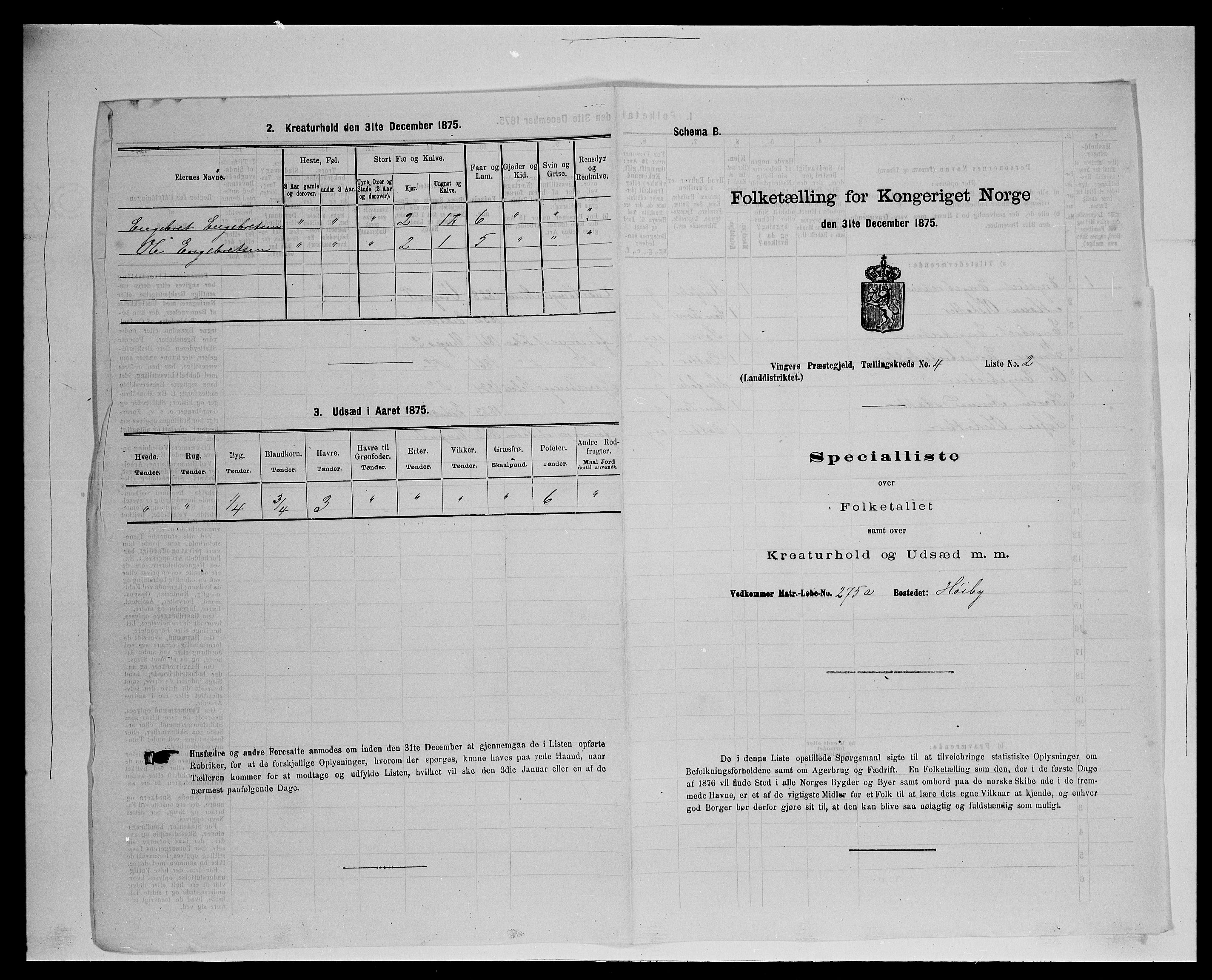 SAH, Folketelling 1875 for 0421L Vinger prestegjeld, Vinger sokn og Austmarka sokn, 1875, s. 600