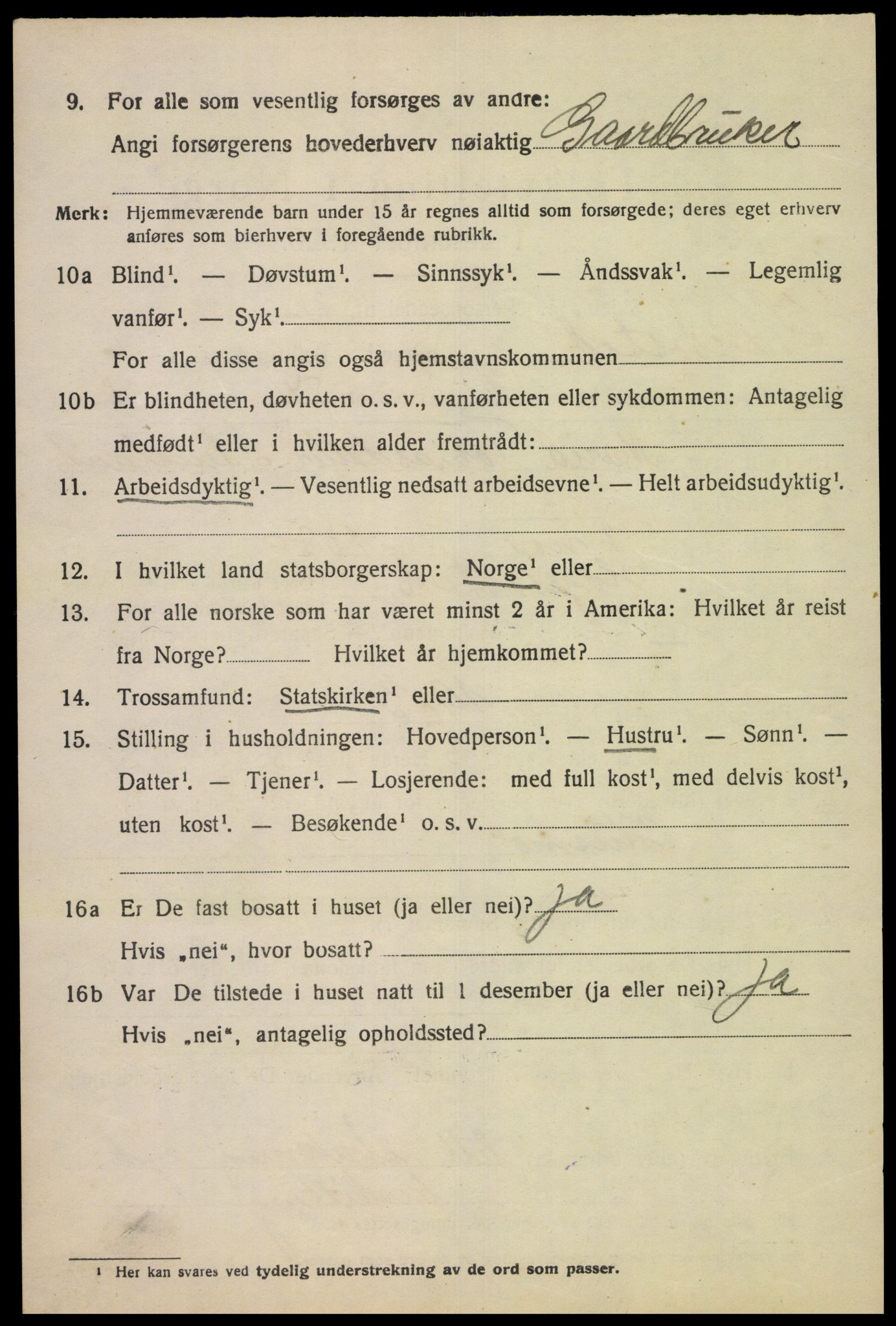 SAK, Folketelling 1920 for 1034 Hægebostad herred, 1920, s. 2090