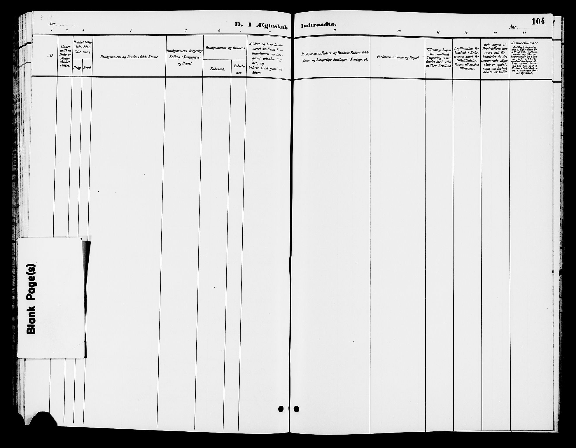 Elverum prestekontor, SAH/PREST-044/H/Ha/Hab/L0007: Klokkerbok nr. 7, 1896-1914, s. 104