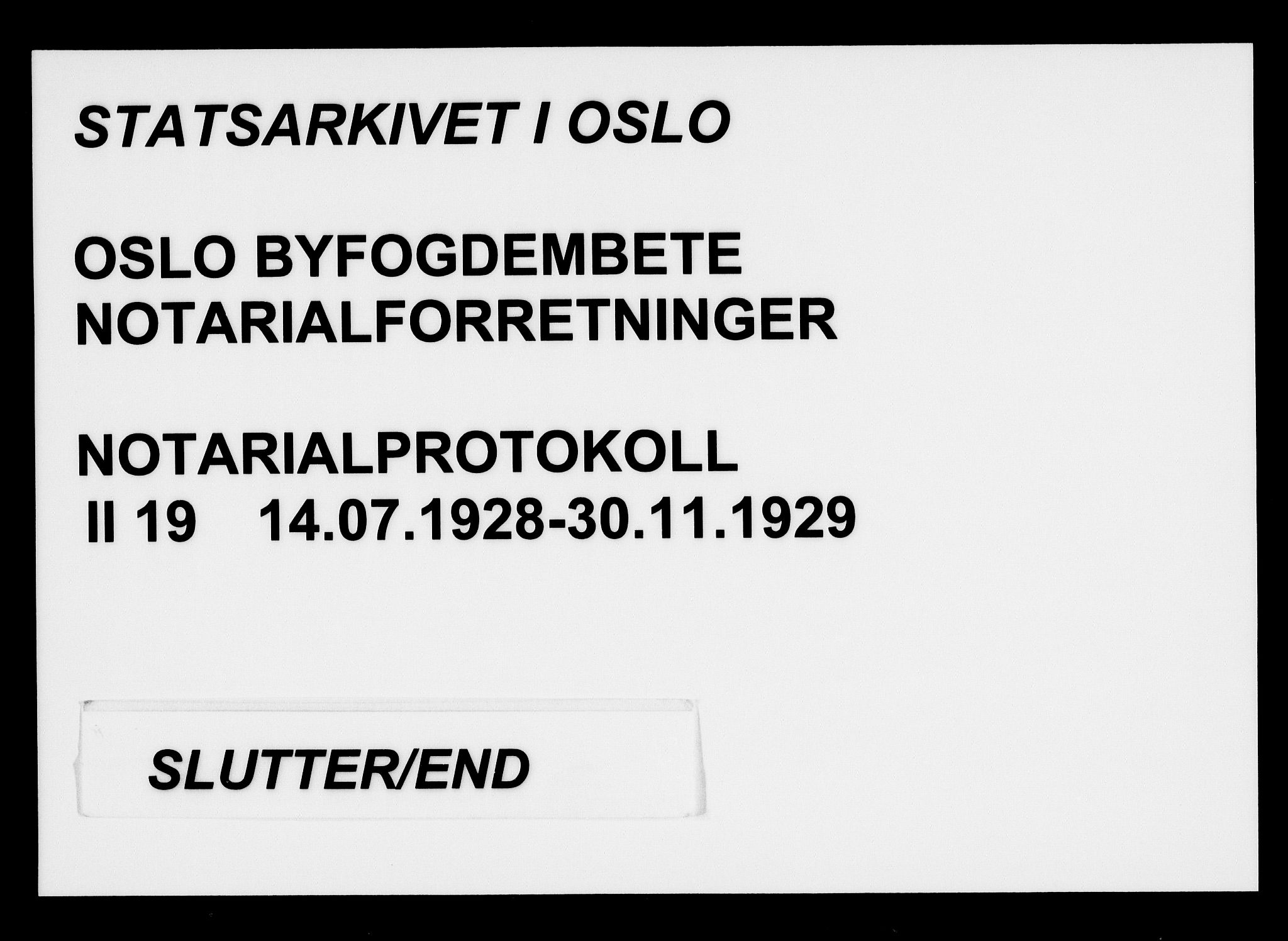 Oslo byfogd avd. I, SAO/A-10220/L/Lb/Lbb/L0019: Notarialprotokoll, rekke II: Vigsler, 1928-1929