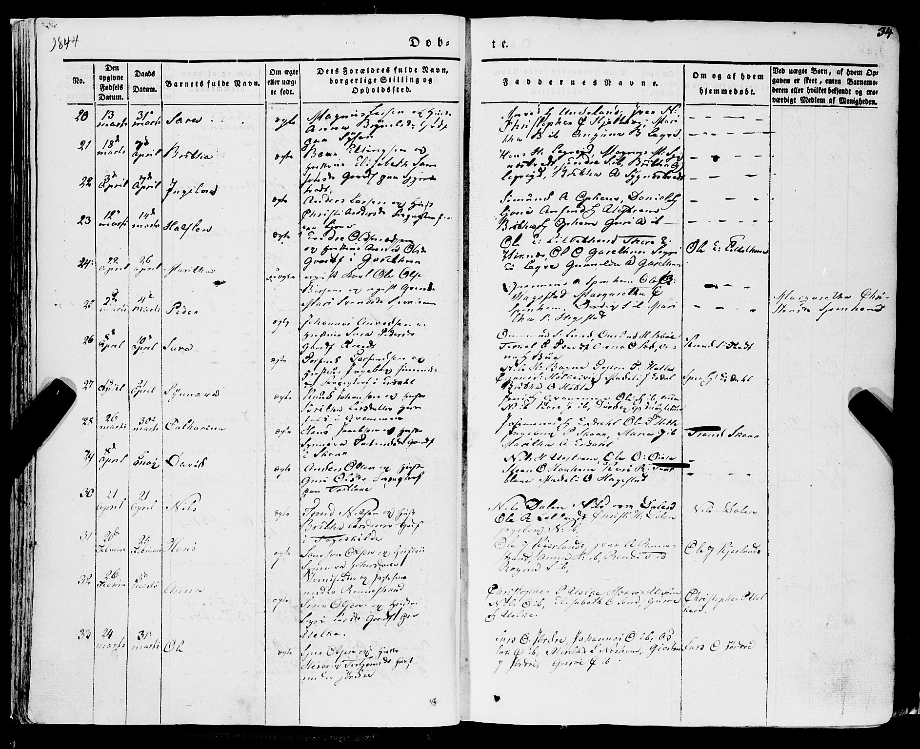 Ulvik sokneprestembete, AV/SAB-A-78801/H/Haa: Ministerialbok nr. A 12, 1839-1853, s. 34