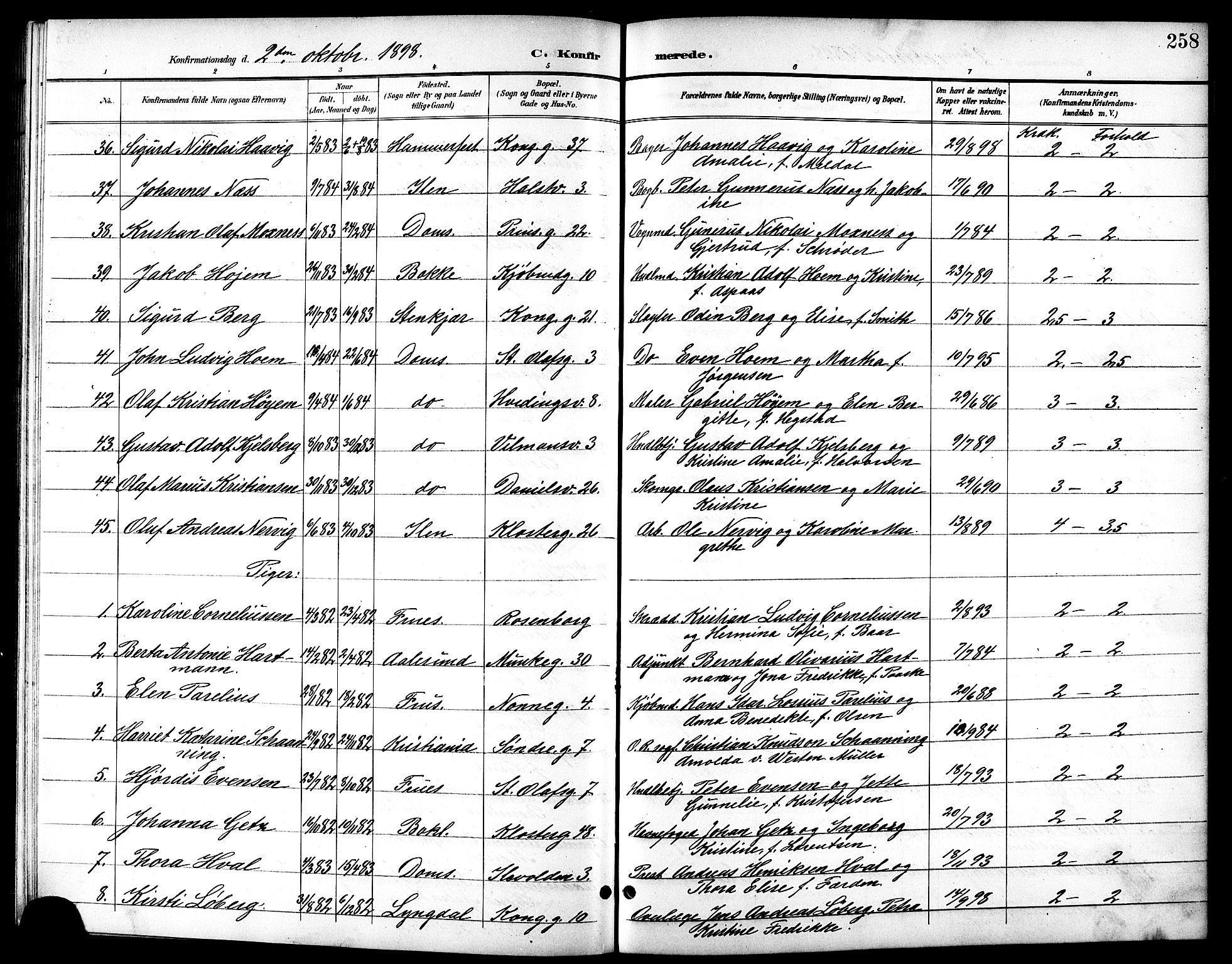 Ministerialprotokoller, klokkerbøker og fødselsregistre - Sør-Trøndelag, AV/SAT-A-1456/601/L0094: Klokkerbok nr. 601C12, 1898-1911, s. 258