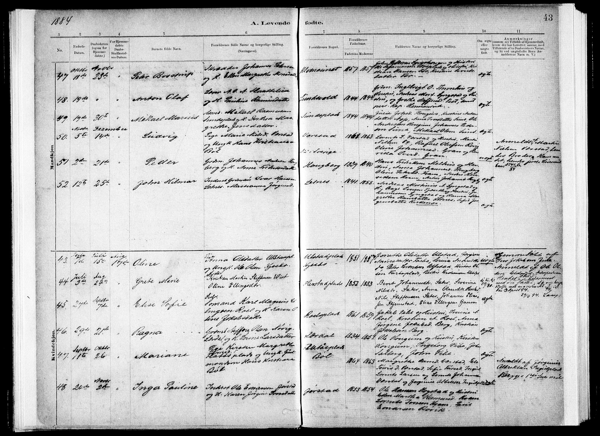 Ministerialprotokoller, klokkerbøker og fødselsregistre - Nord-Trøndelag, SAT/A-1458/730/L0285: Ministerialbok nr. 730A10, 1879-1914, s. 43
