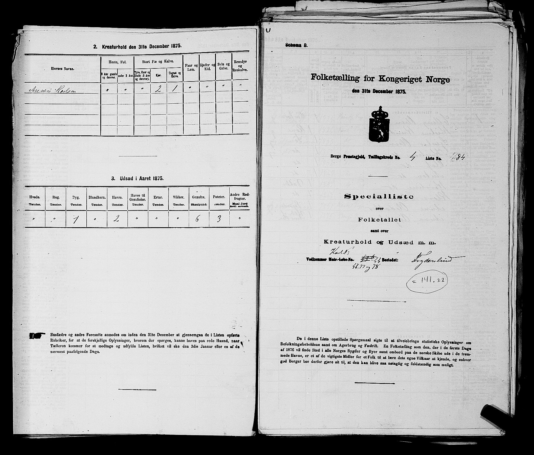 RA, Folketelling 1875 for 0116P Berg prestegjeld, 1875, s. 488