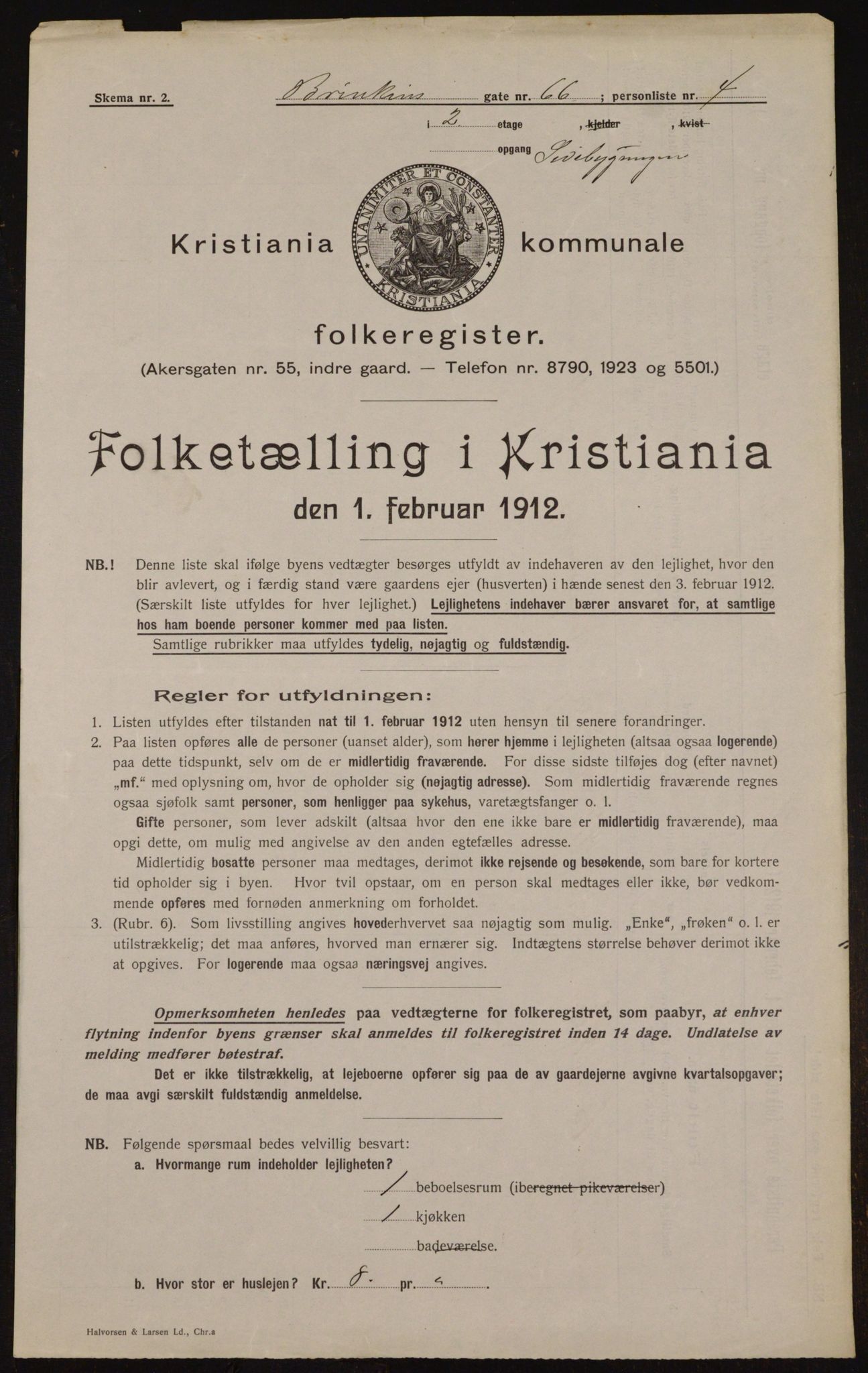 OBA, Kommunal folketelling 1.2.1912 for Kristiania, 1912, s. 9013