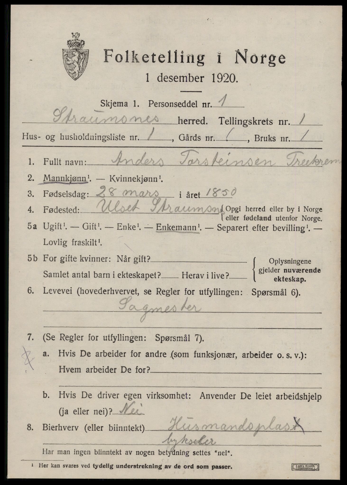 SAT, Folketelling 1920 for 1559 Straumsnes herred, 1920, s. 483