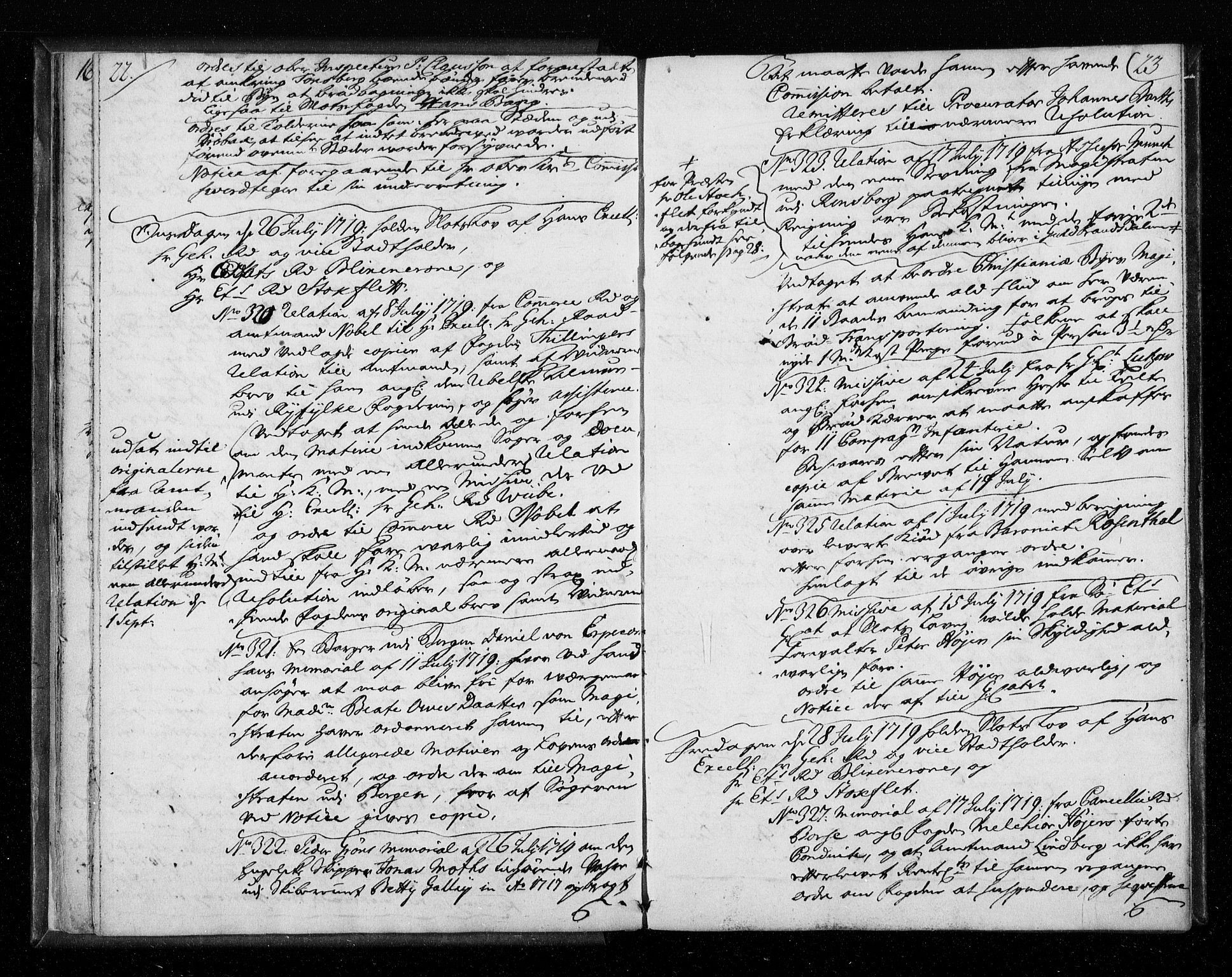 Stattholderembetet 1572-1771, AV/RA-EA-2870/Aa/L0010: Voteringsprotokoll (konseptprotokoll), 1719-1722, s. 22-23