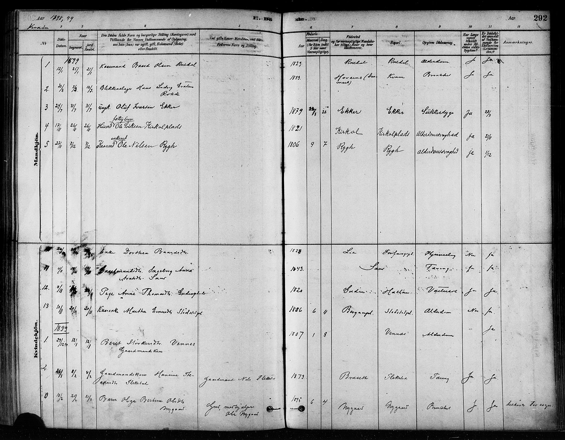 Ministerialprotokoller, klokkerbøker og fødselsregistre - Nord-Trøndelag, AV/SAT-A-1458/746/L0449: Ministerialbok nr. 746A07 /2, 1878-1899, s. 292