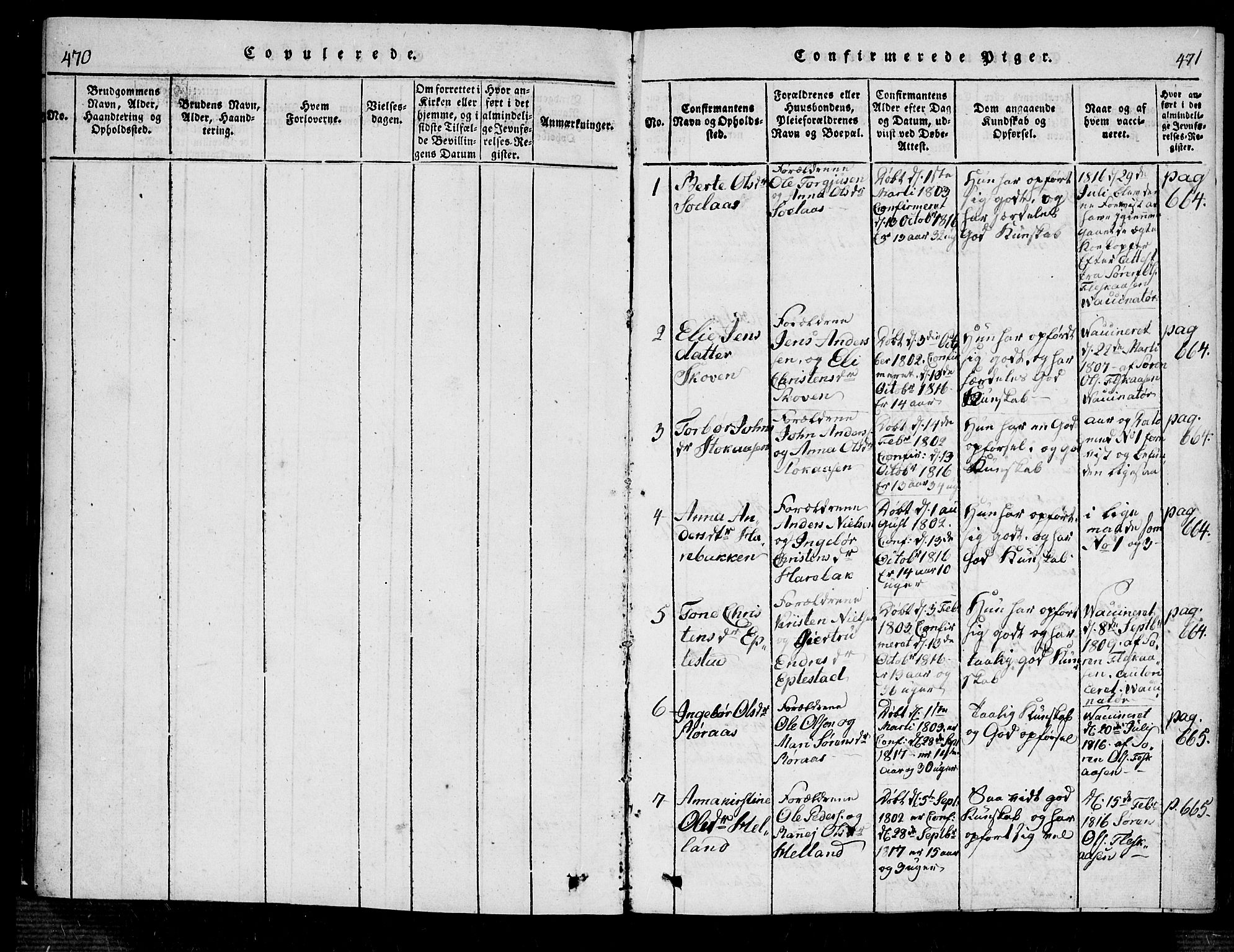 Bjelland sokneprestkontor, SAK/1111-0005/F/Fa/Fab/L0002: Ministerialbok nr. A 2, 1816-1869, s. 470-471
