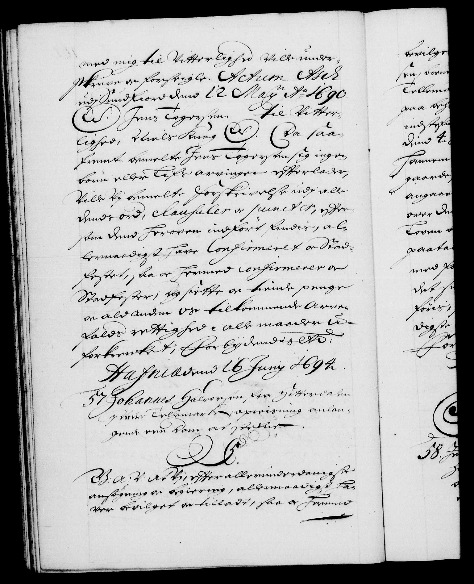 Danske Kanselli 1572-1799, RA/EA-3023/F/Fc/Fca/Fcaa/L0016: Norske registre (mikrofilm), 1692-1697, s. 162b