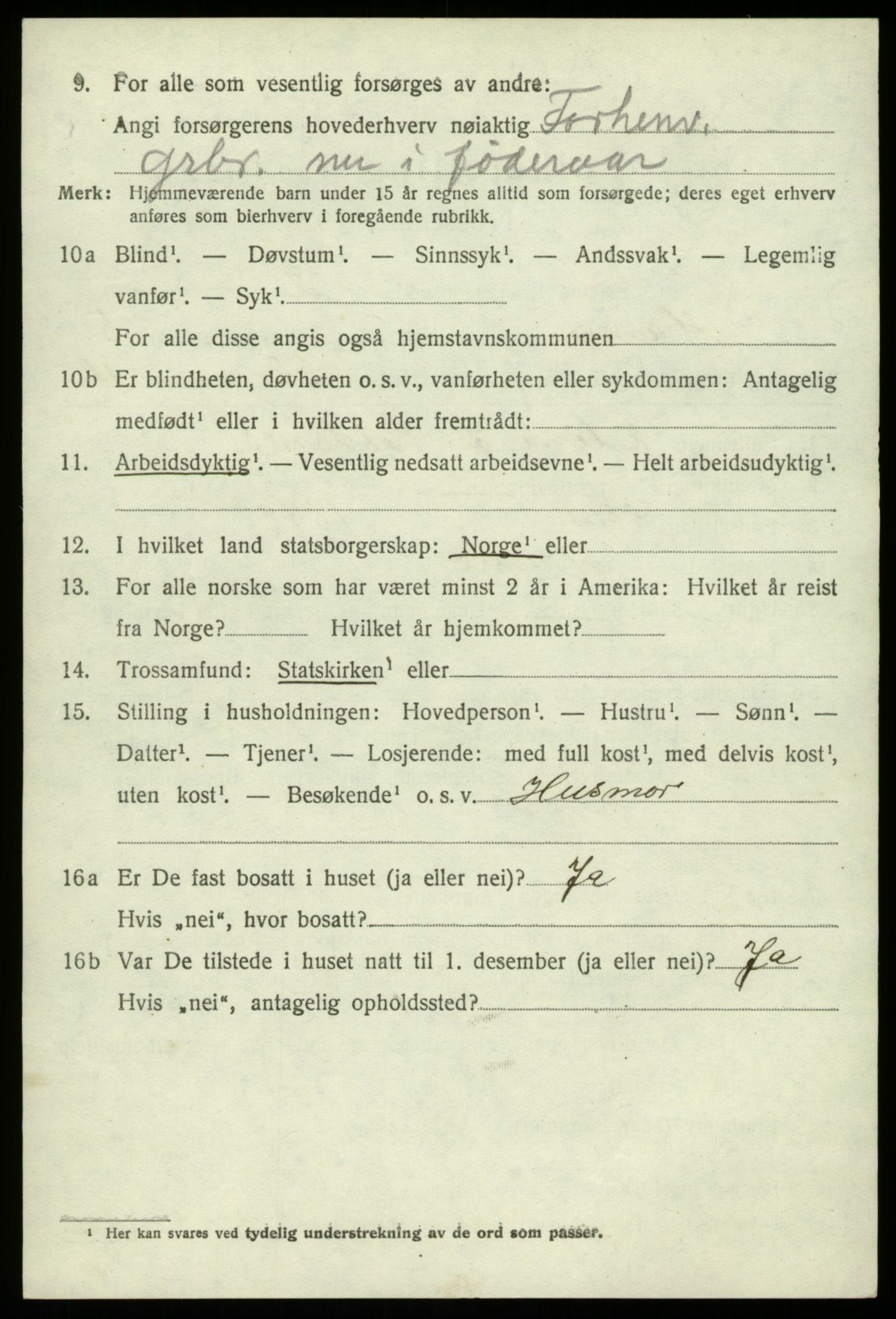 SAB, Folketelling 1920 for 1254 Hamre herred, 1920, s. 3410