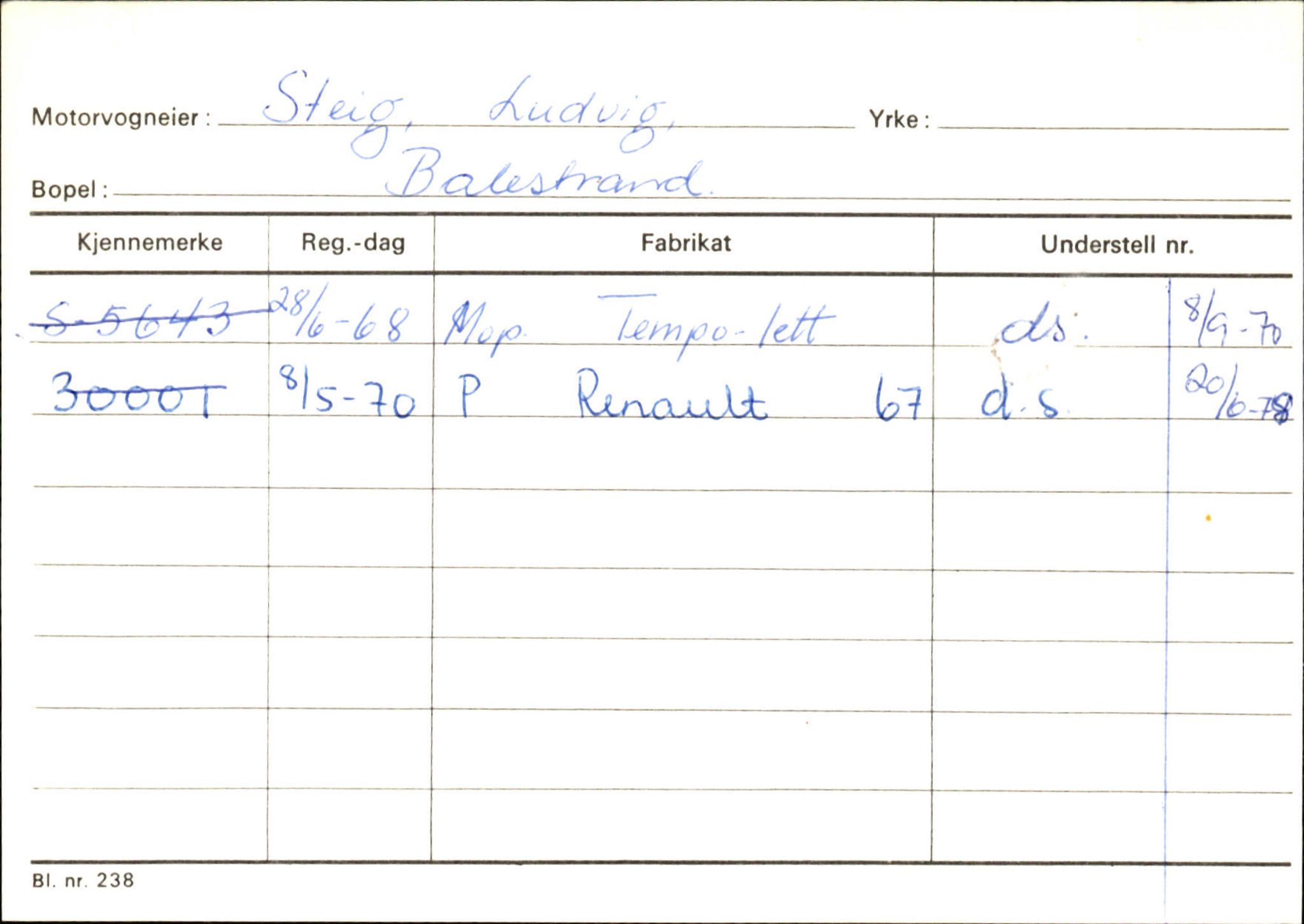 Statens vegvesen, Sogn og Fjordane vegkontor, AV/SAB-A-5301/4/F/L0132: Eigarregister Askvoll A-Å. Balestrand A-Å, 1945-1975, s. 2330