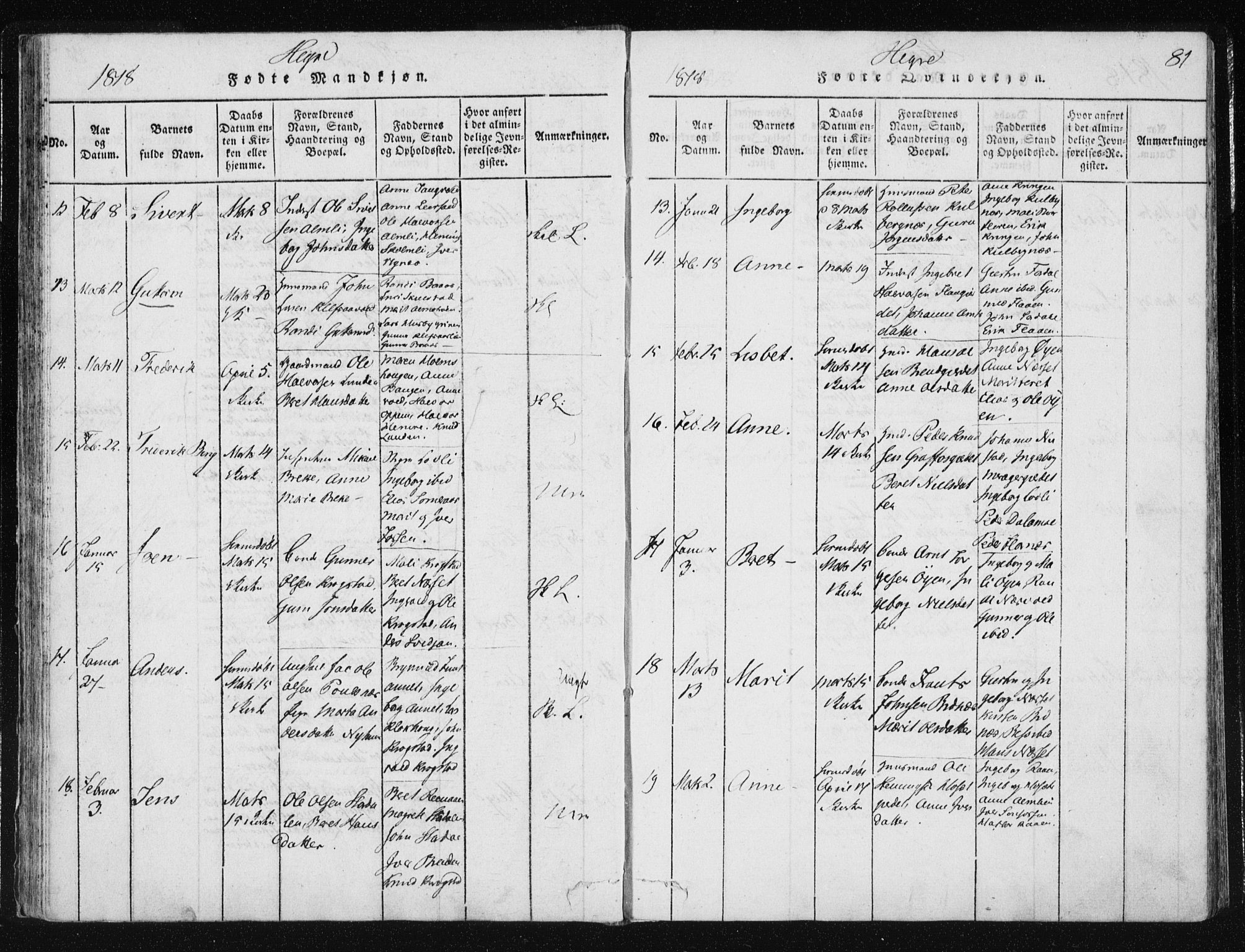 Ministerialprotokoller, klokkerbøker og fødselsregistre - Nord-Trøndelag, SAT/A-1458/709/L0061: Ministerialbok nr. 709A08 /4, 1815-1819, s. 81