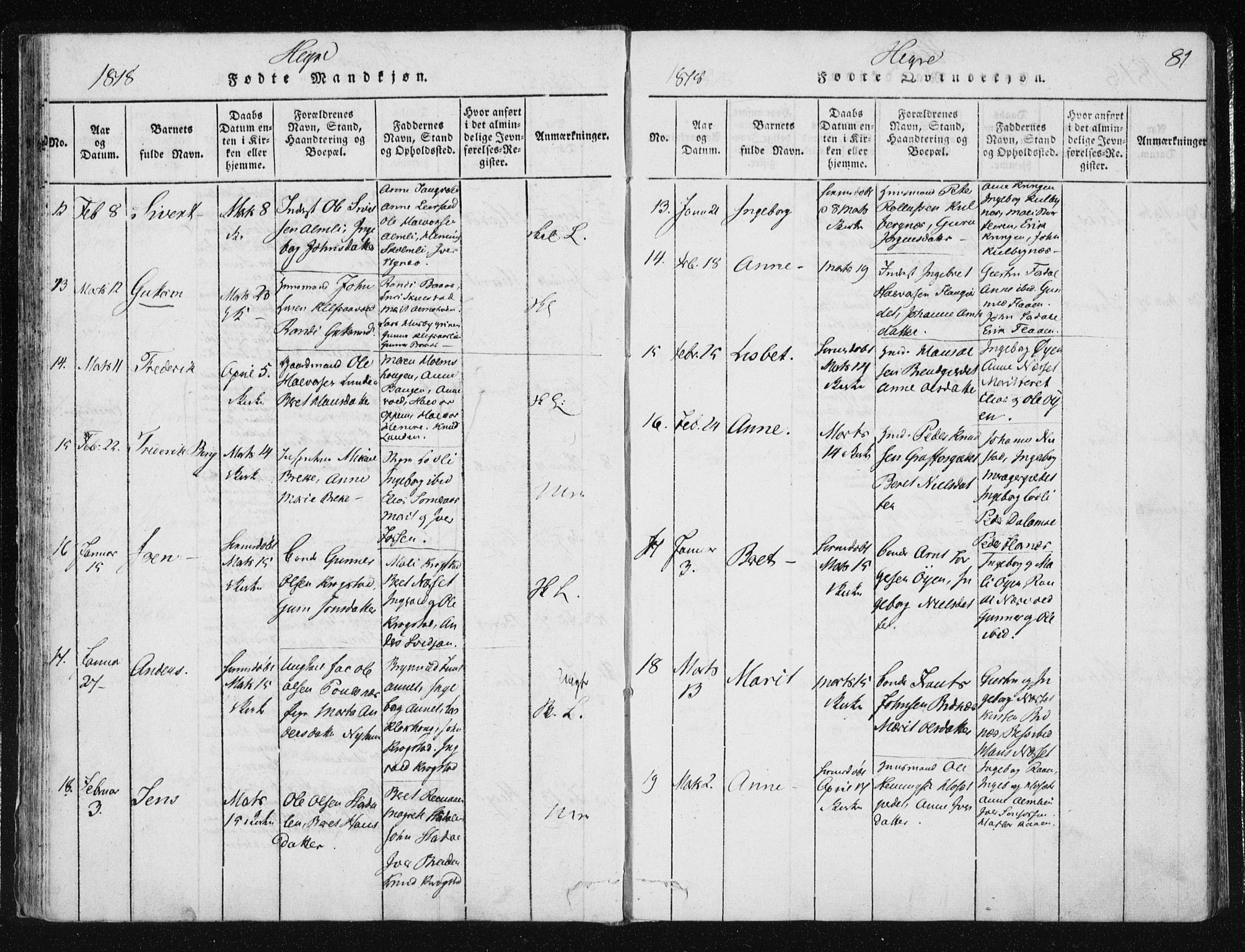 Ministerialprotokoller, klokkerbøker og fødselsregistre - Nord-Trøndelag, AV/SAT-A-1458/709/L0061: Ministerialbok nr. 709A08 /4, 1815-1819, s. 81