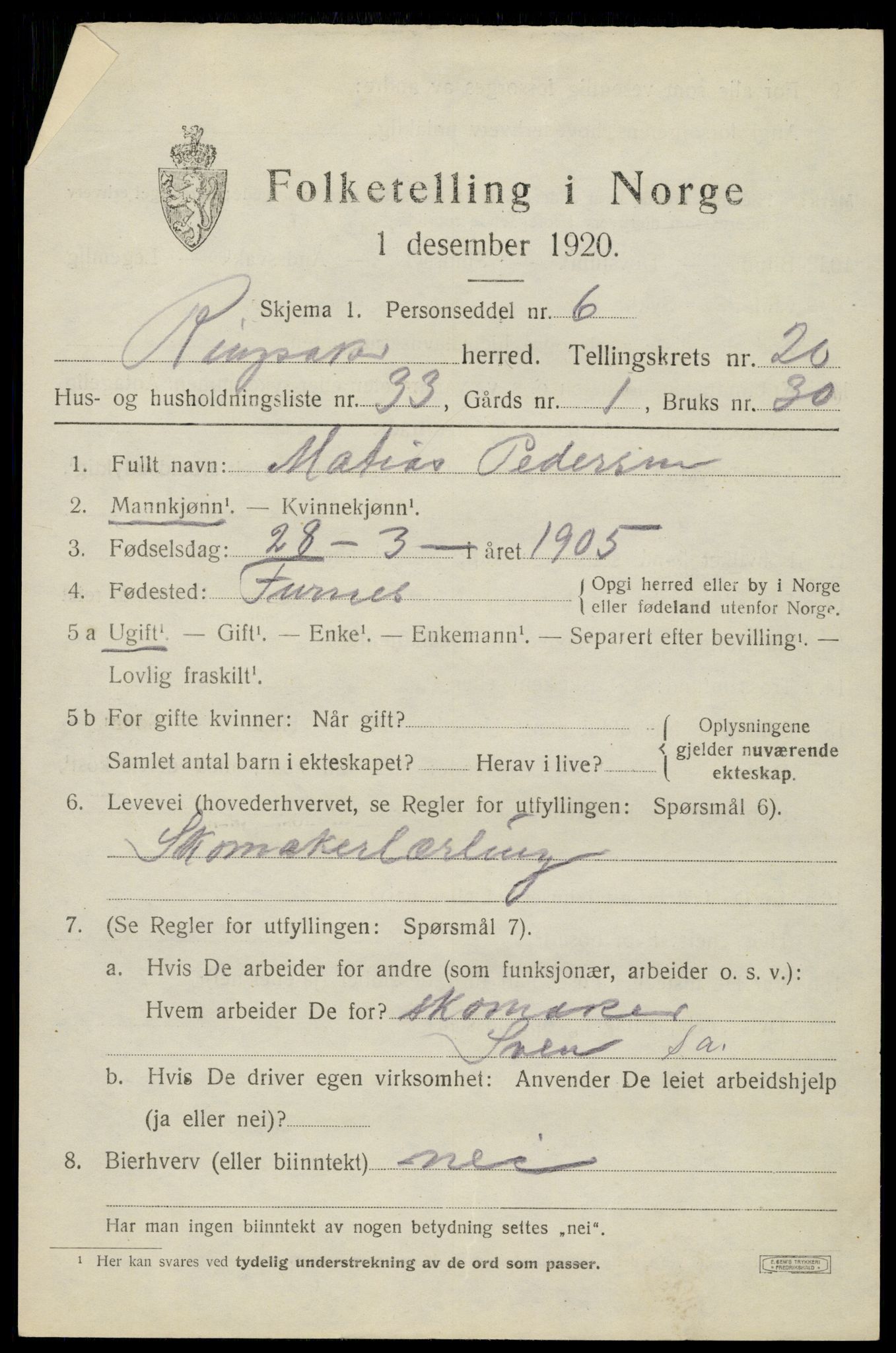 SAH, Folketelling 1920 for 0412 Ringsaker herred, 1920, s. 27364