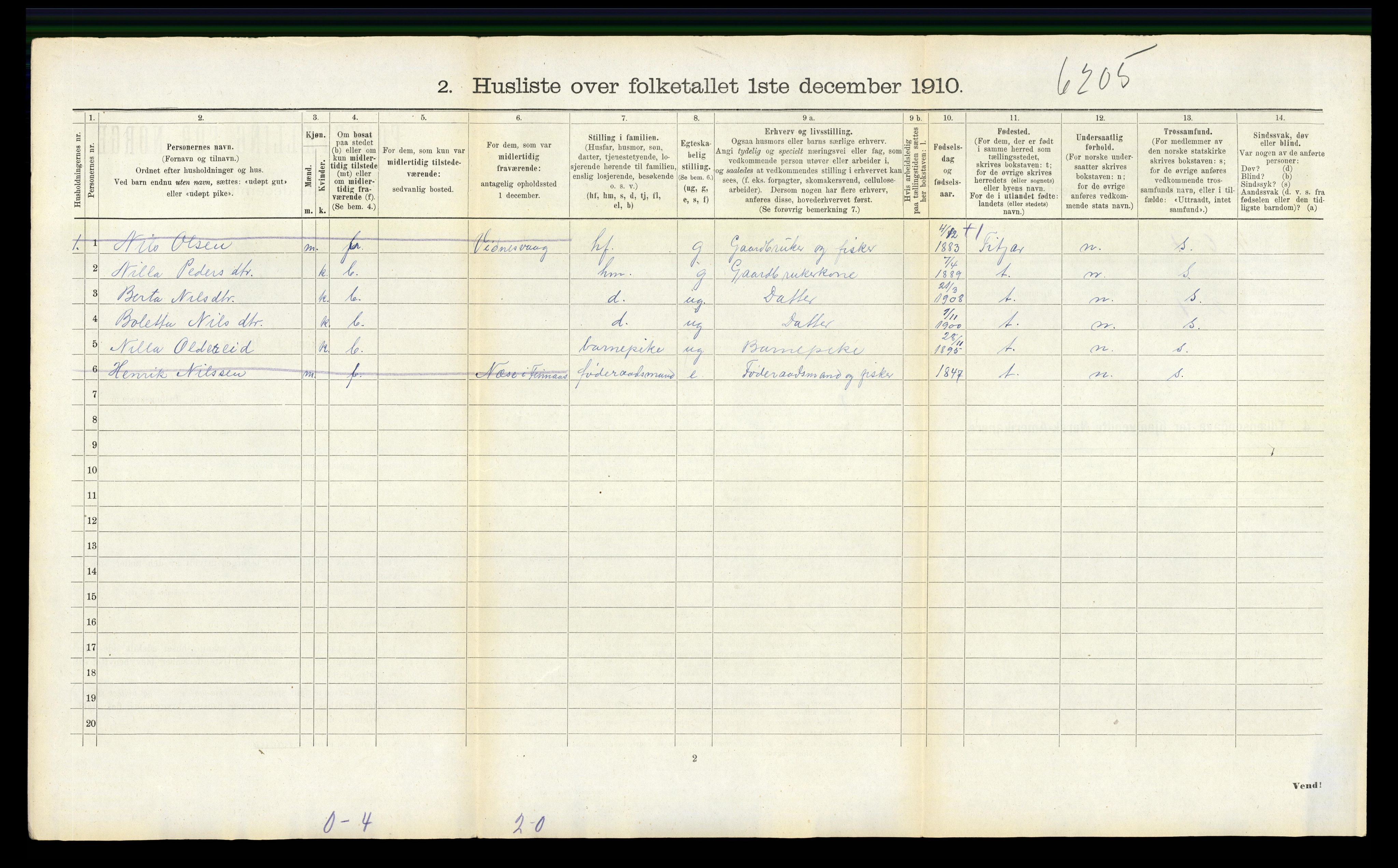 RA, Folketelling 1910 for 1218 Finnås herred, 1910, s. 157