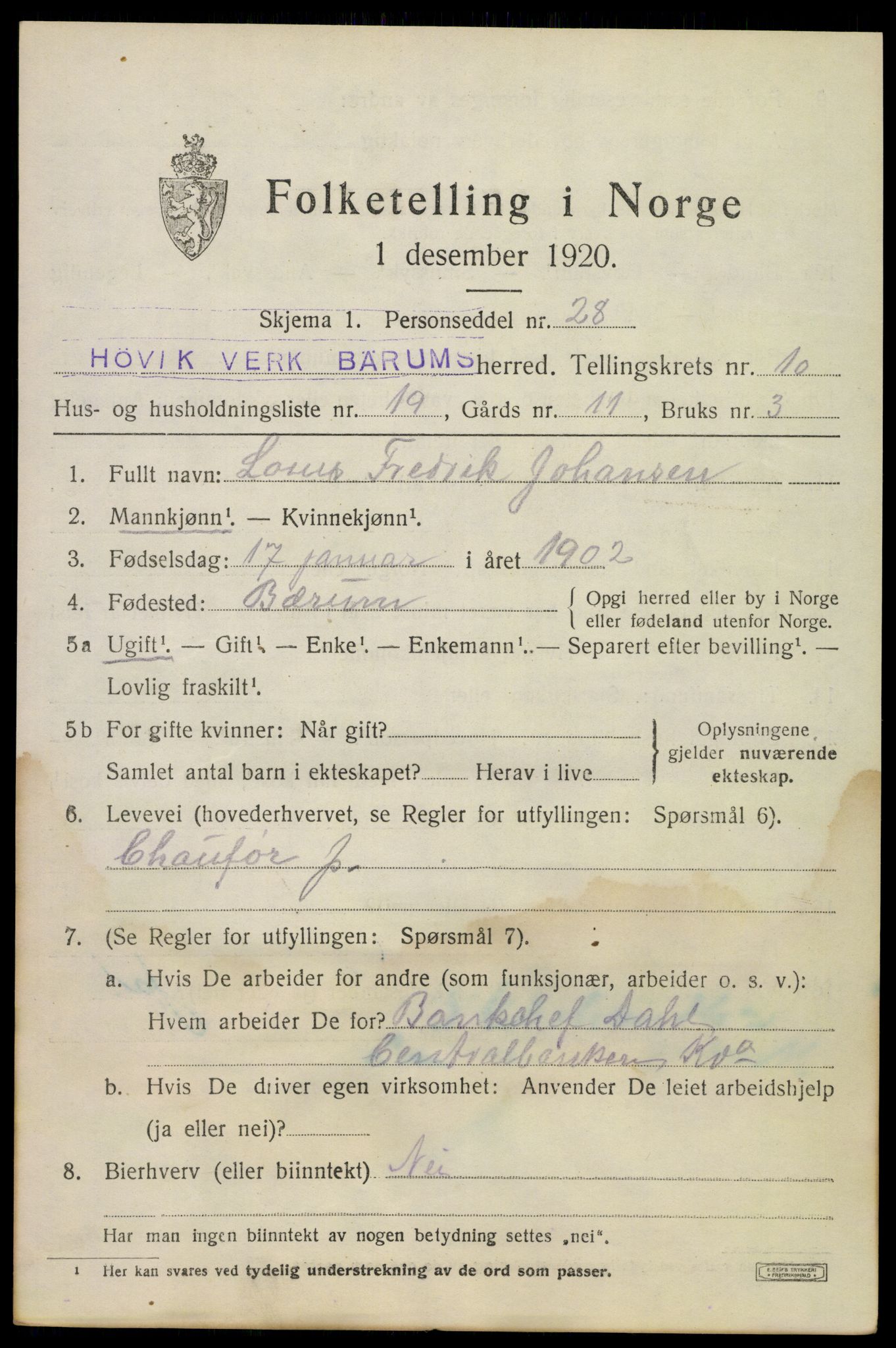 SAO, Folketelling 1920 for 0219 Bærum herred, 1920, s. 23740