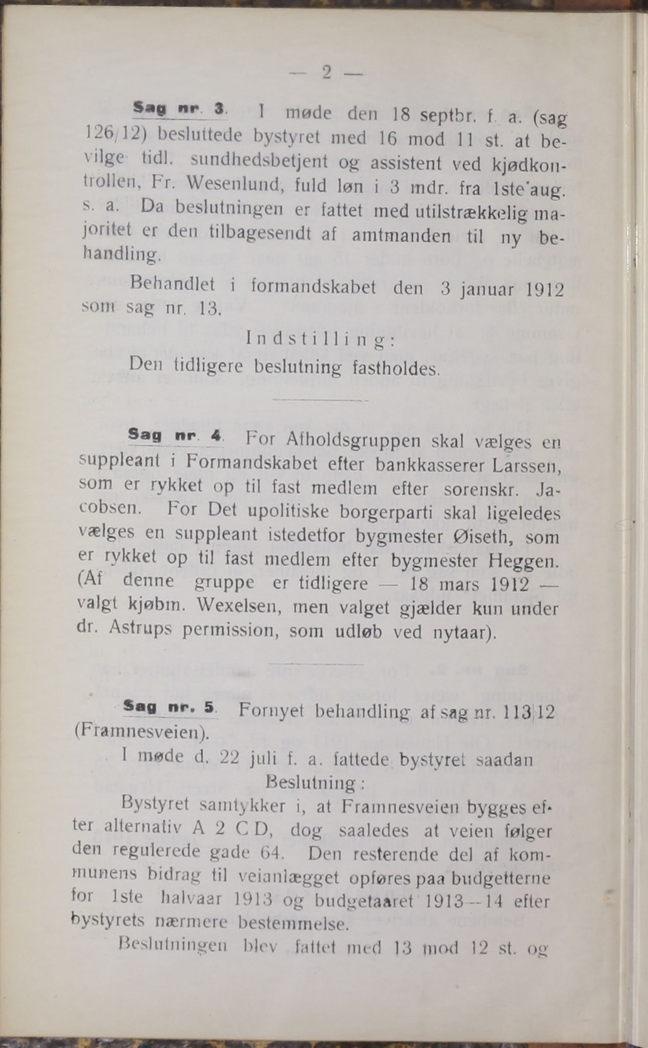 Narvik kommune. Formannskap , AIN/K-18050.150/A/Ab/L0003: Møtebok, 1913