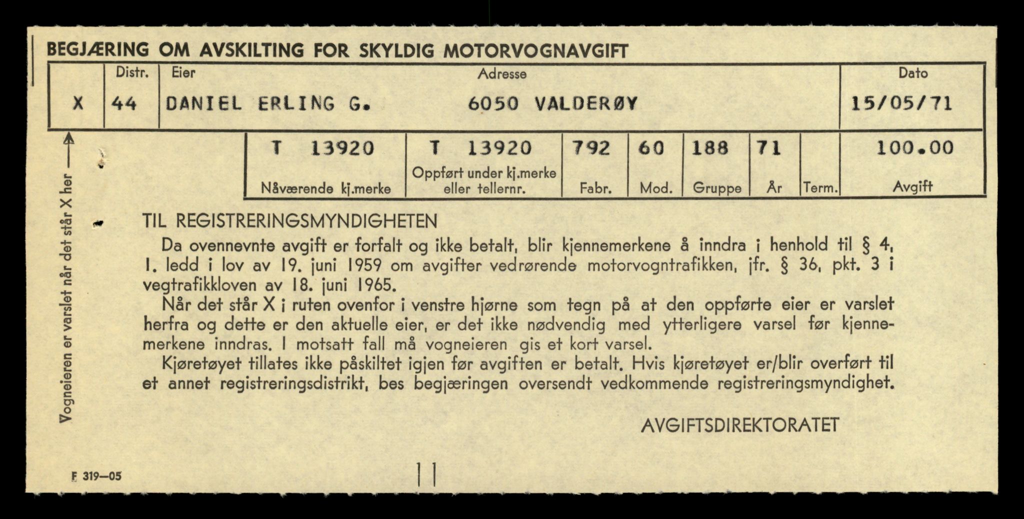 Møre og Romsdal vegkontor - Ålesund trafikkstasjon, AV/SAT-A-4099/F/Fe/L0042: Registreringskort for kjøretøy T 13906 - T 14079, 1927-1998, s. 180