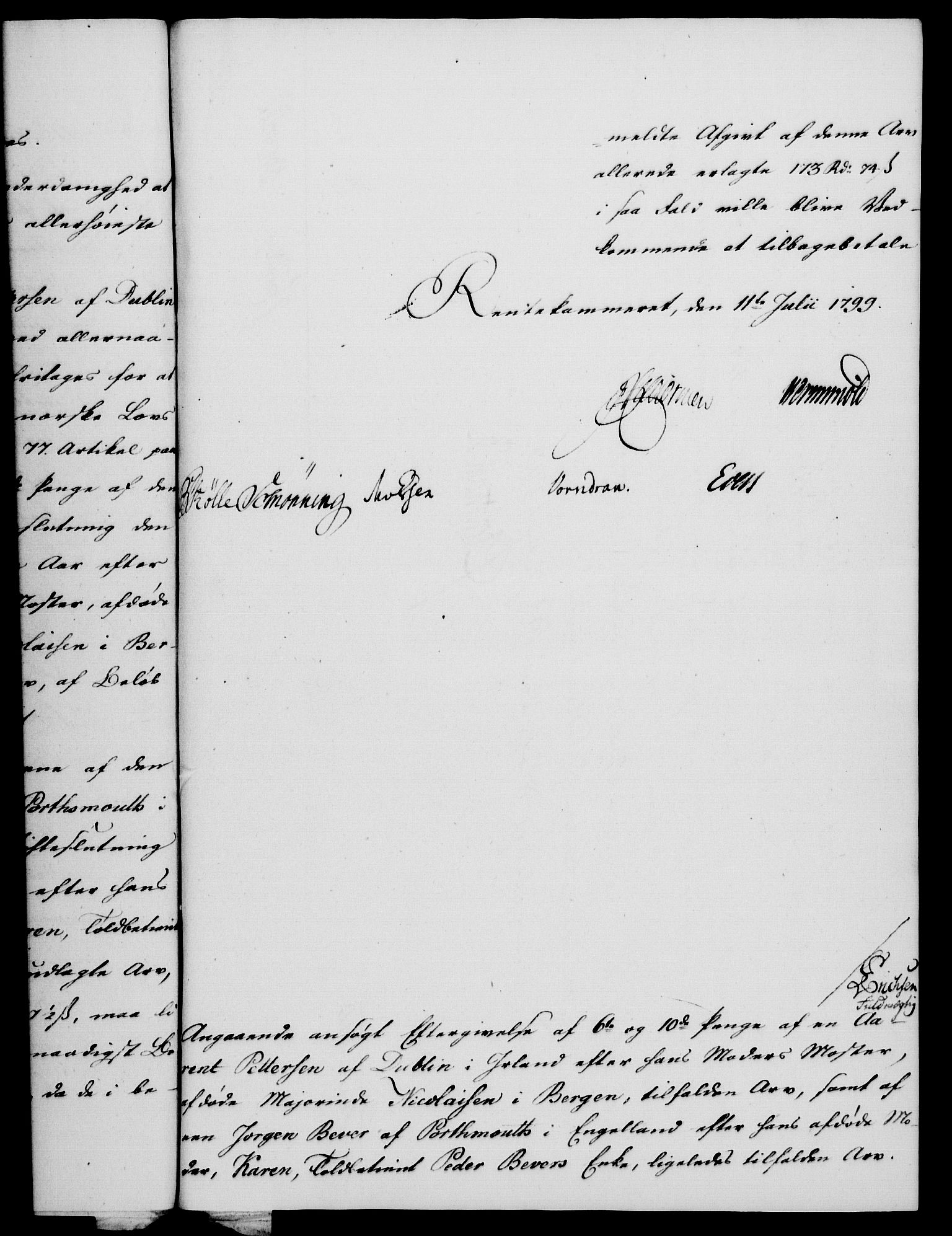 Rentekammeret, Kammerkanselliet, RA/EA-3111/G/Gf/Gfa/L0081: Norsk relasjons- og resolusjonsprotokoll (merket RK 52.81), 1799, s. 446