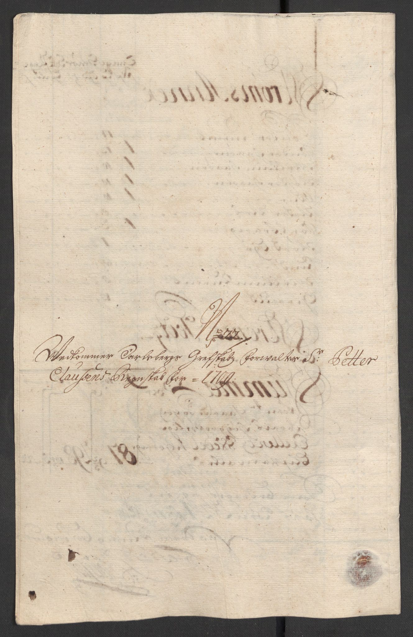 Rentekammeret inntil 1814, Reviderte regnskaper, Fogderegnskap, AV/RA-EA-4092/R32/L1874: Fogderegnskap Jarlsberg grevskap, 1709, s. 184