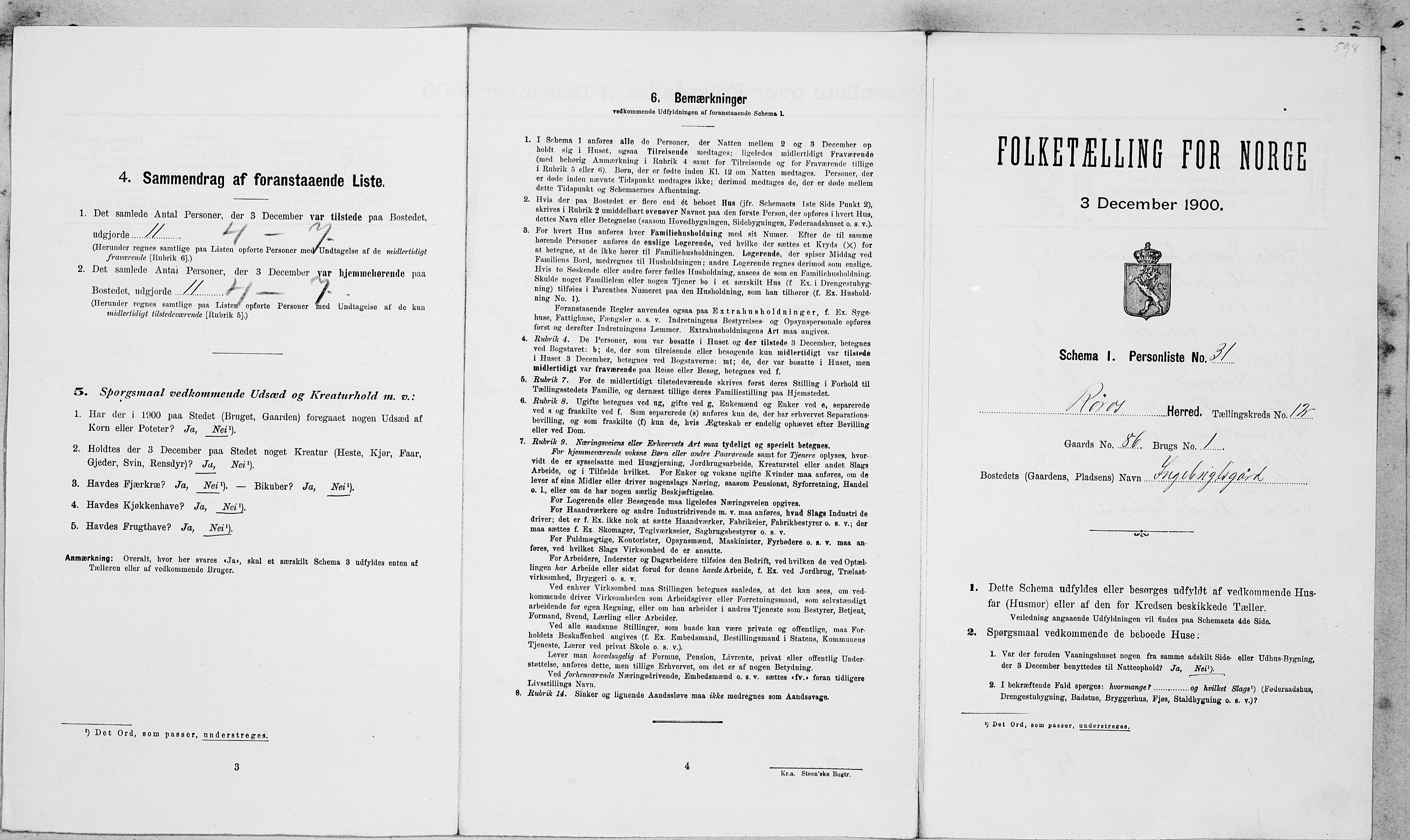 SAT, Folketelling 1900 for 1640 Røros herred, 1900, s. 1350