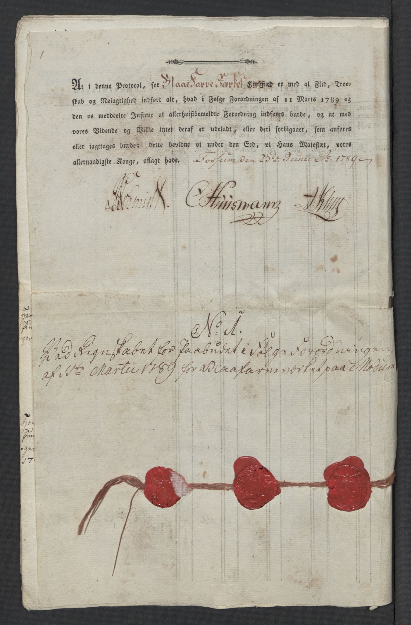 Rentekammeret inntil 1814, Reviderte regnskaper, Mindre regnskaper, AV/RA-EA-4068/Rf/Rfe/L0024: Modum Blåfarvevverk, Molde, Moss, 1789, s. 30