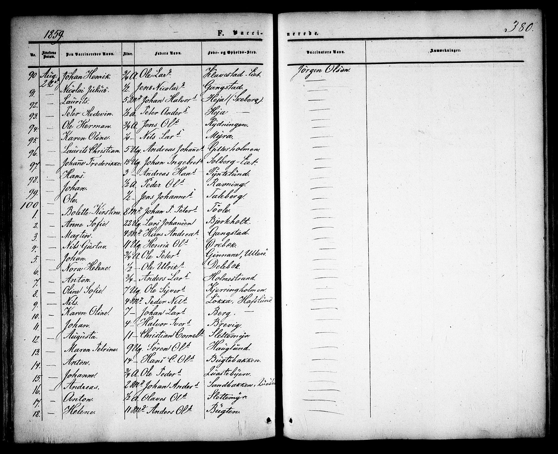 Skjeberg prestekontor Kirkebøker, AV/SAO-A-10923/F/Fa/L0007: Ministerialbok nr. I 7, 1859-1868, s. 380