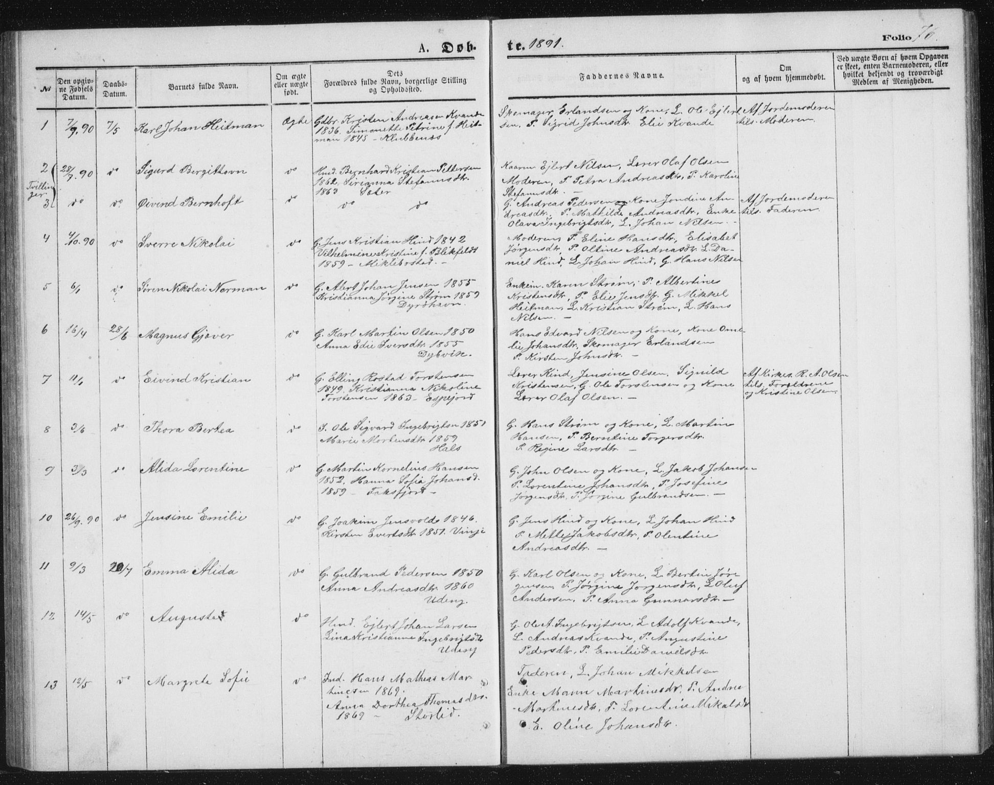 Tranøy sokneprestkontor, SATØ/S-1313/I/Ia/Iab/L0013klokker: Klokkerbok nr. 13, 1874-1896, s. 76