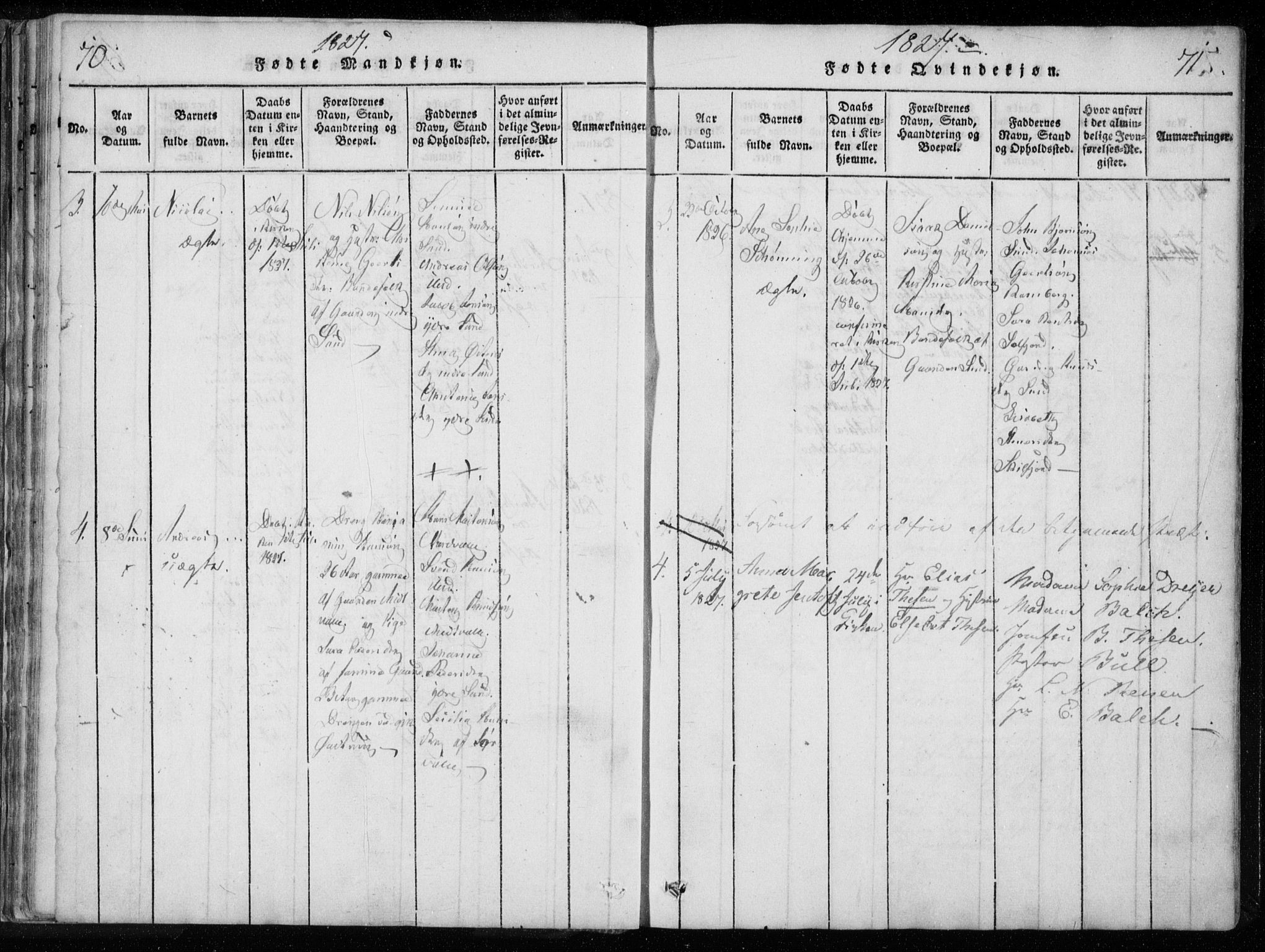 Ministerialprotokoller, klokkerbøker og fødselsregistre - Nordland, AV/SAT-A-1459/885/L1201: Ministerialbok nr. 885A02, 1820-1837, s. 72-73