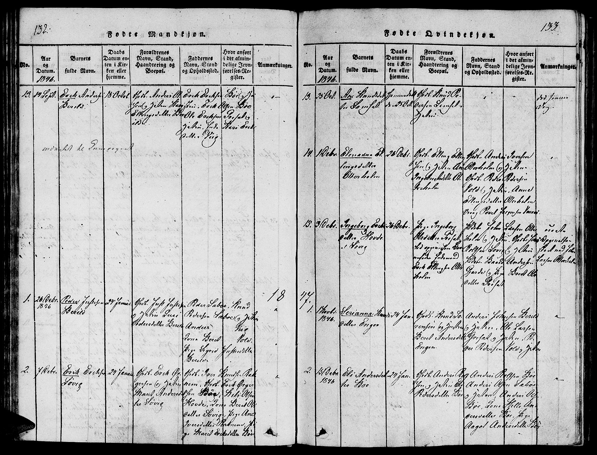 Ministerialprotokoller, klokkerbøker og fødselsregistre - Møre og Romsdal, SAT/A-1454/543/L0561: Ministerialbok nr. 543A01, 1818-1853, s. 132-133