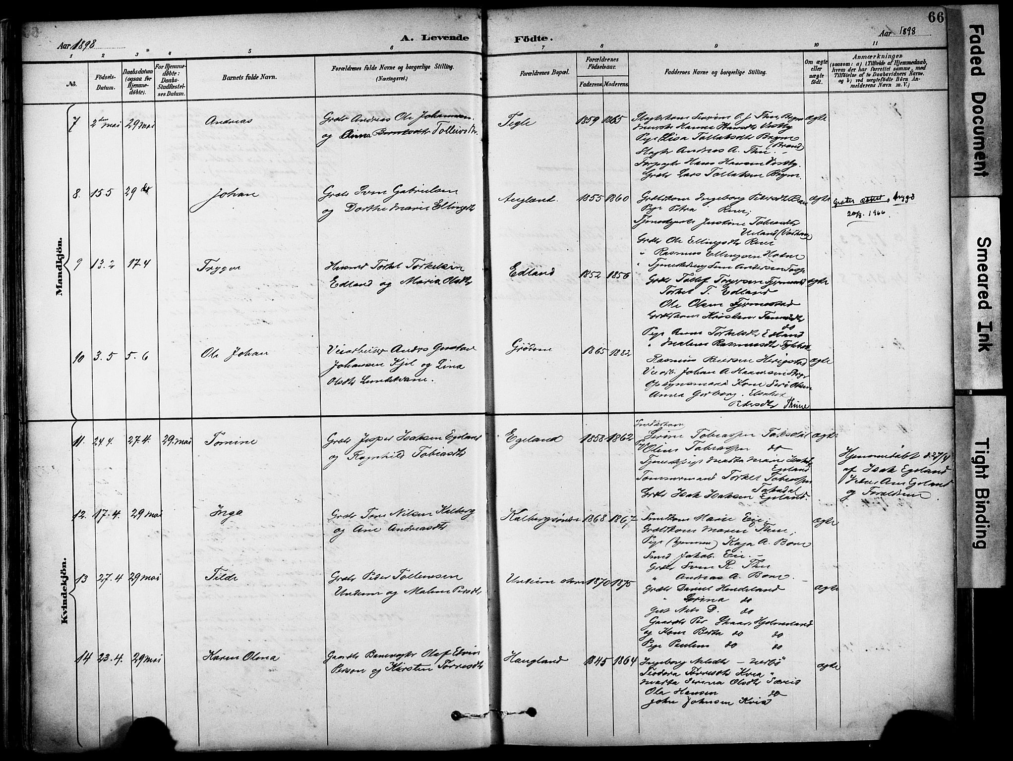 Lye sokneprestkontor, AV/SAST-A-101794/001/30BA/L0011: Ministerialbok nr. A 9, 1893-1903, s. 66