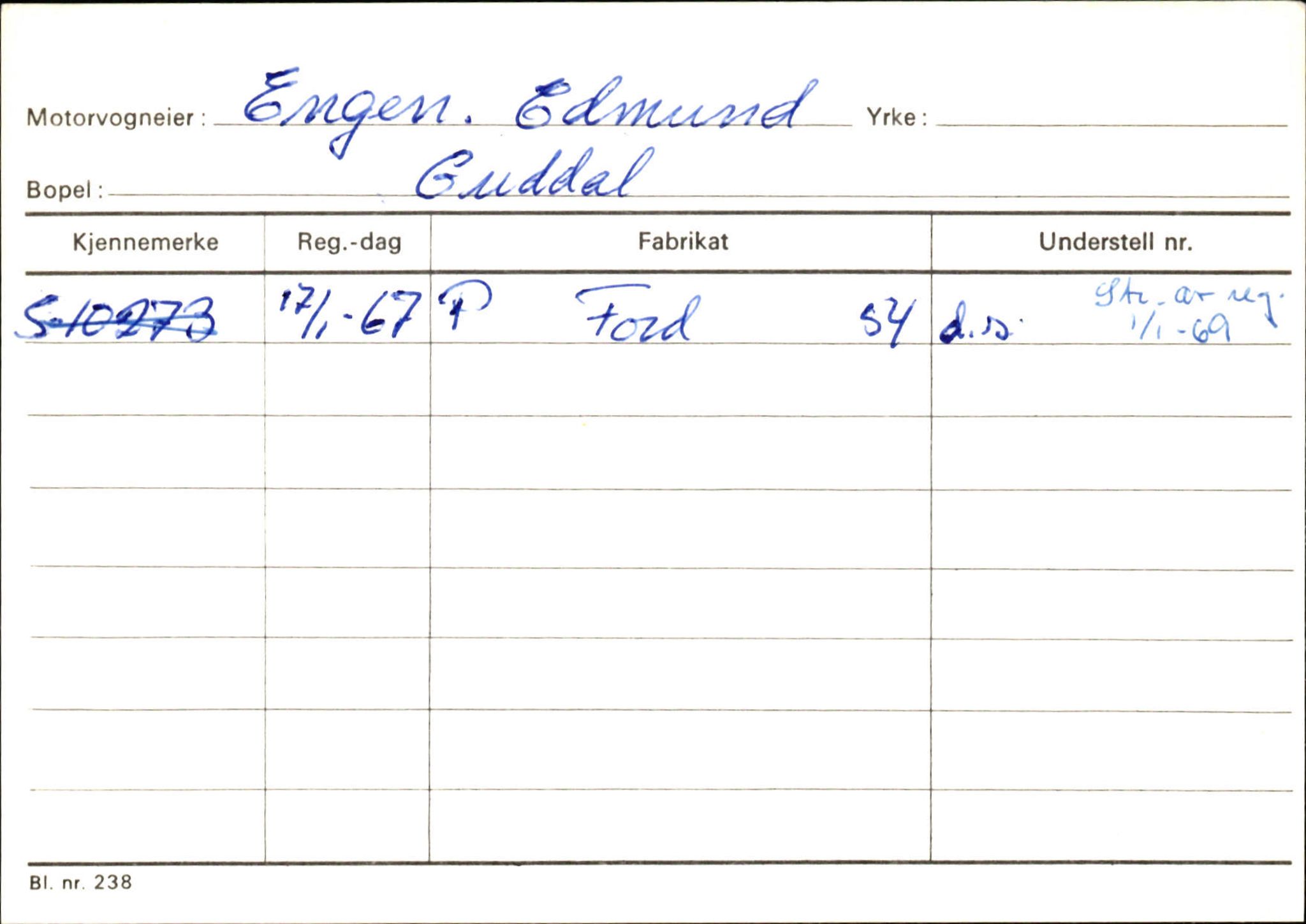 Statens vegvesen, Sogn og Fjordane vegkontor, AV/SAB-A-5301/4/F/L0125: Eigarregister Sogndal V-Å. Aurland A-Å. Fjaler A-N, 1945-1975, s. 1641