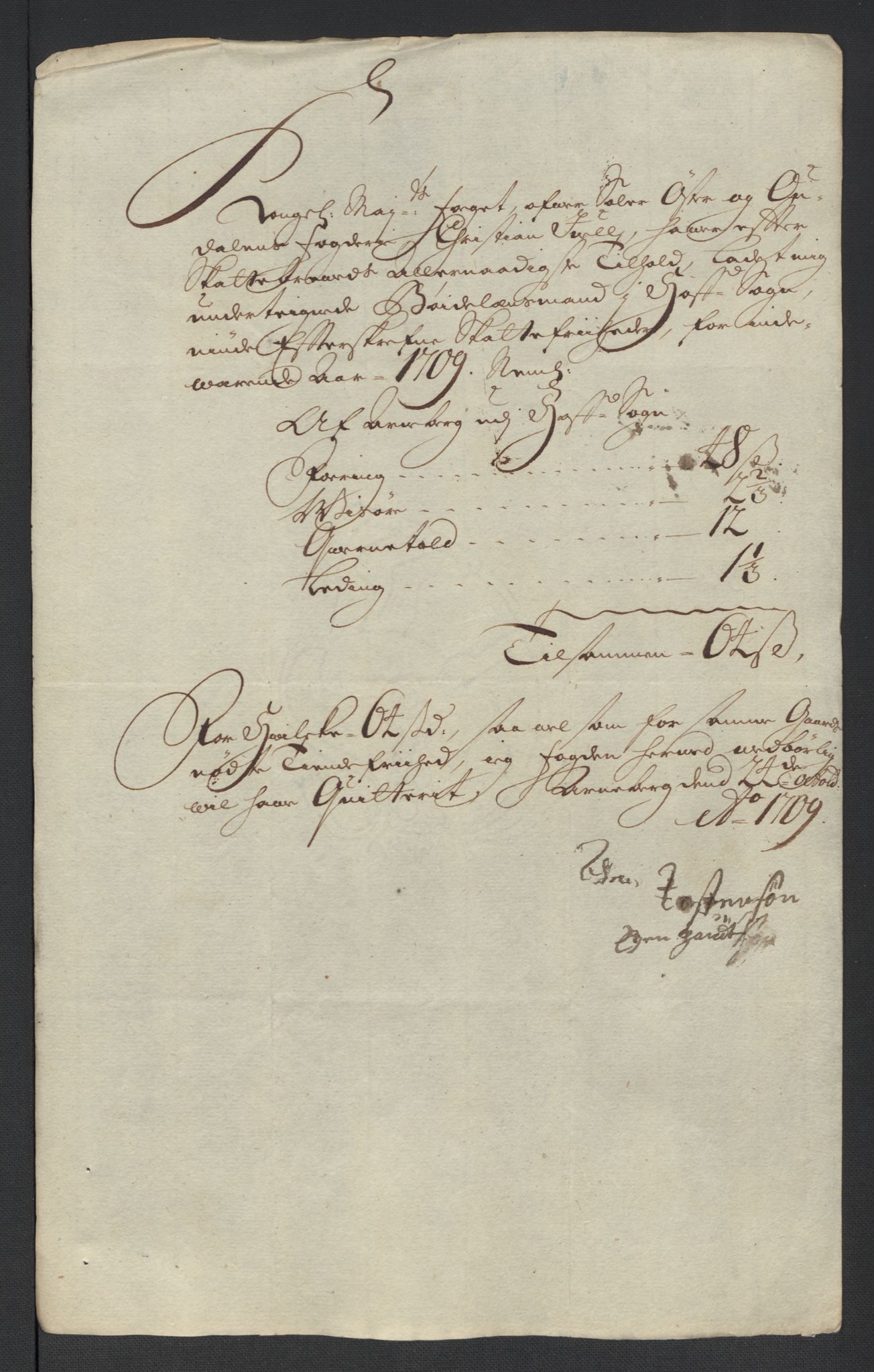 Rentekammeret inntil 1814, Reviderte regnskaper, Fogderegnskap, AV/RA-EA-4092/R13/L0846: Fogderegnskap Solør, Odal og Østerdal, 1709, s. 280