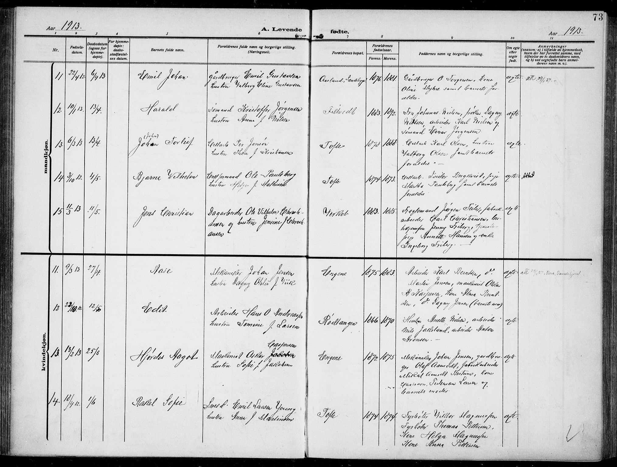 Hurum kirkebøker, AV/SAKO-A-229/F/Fa/L0016: Ministerialbok nr. 16, 1899-1918, s. 73