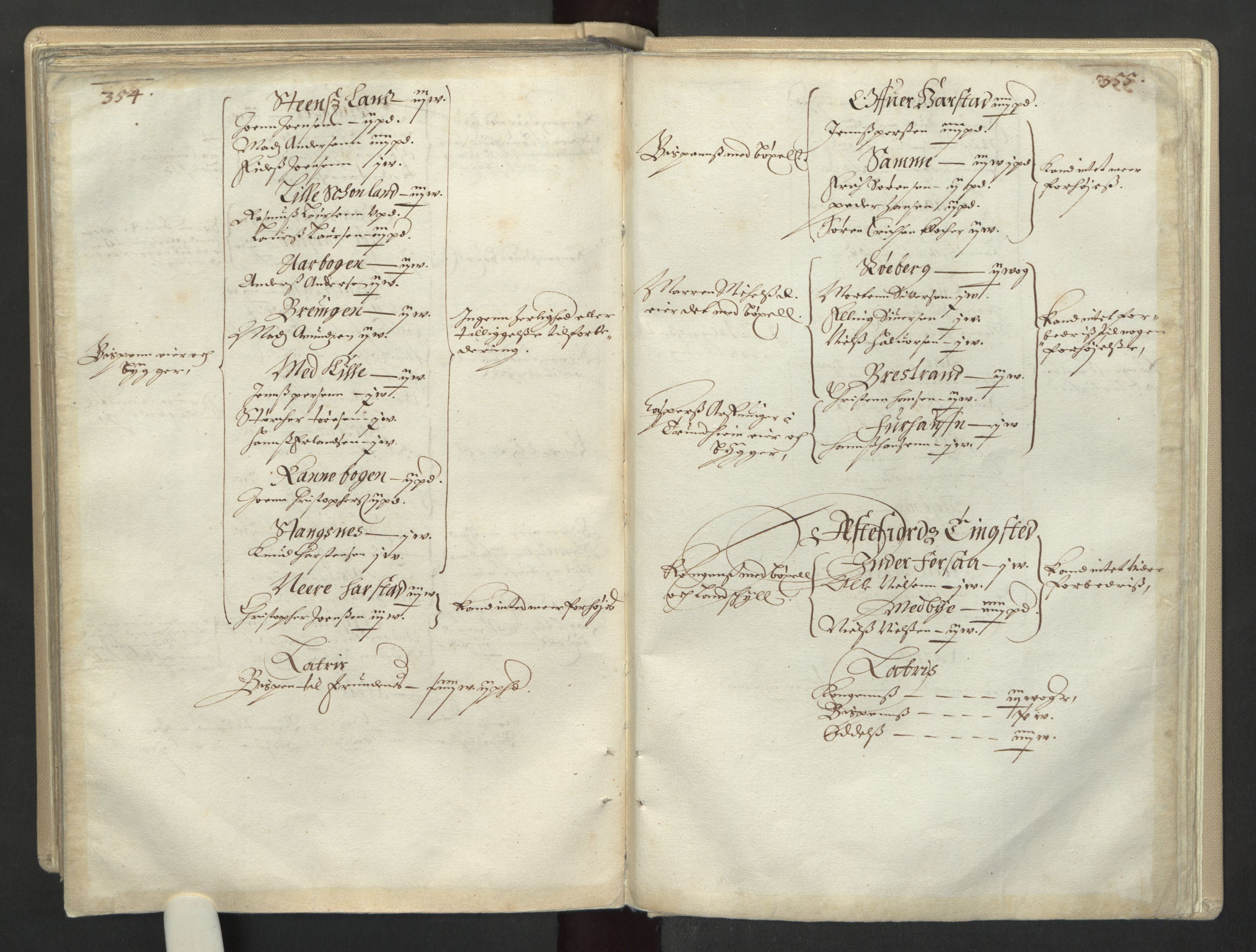 Rentekammeret inntil 1814, Realistisk ordnet avdeling, AV/RA-EA-4070/L/L0030/0001: Nordland lagdømme: / Alminnelig jordebok for Helgeland, Salten, Lofoten, Vesterålen, Andenes og Senja., 1661, s. 354-355