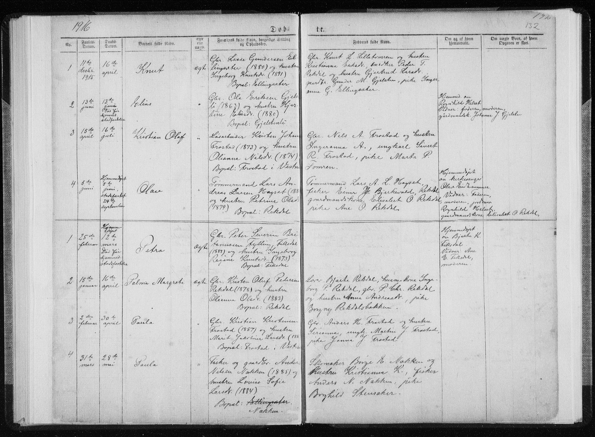 Ministerialprotokoller, klokkerbøker og fødselsregistre - Møre og Romsdal, SAT/A-1454/540/L0541: Klokkerbok nr. 540C01, 1867-1920, s. 132