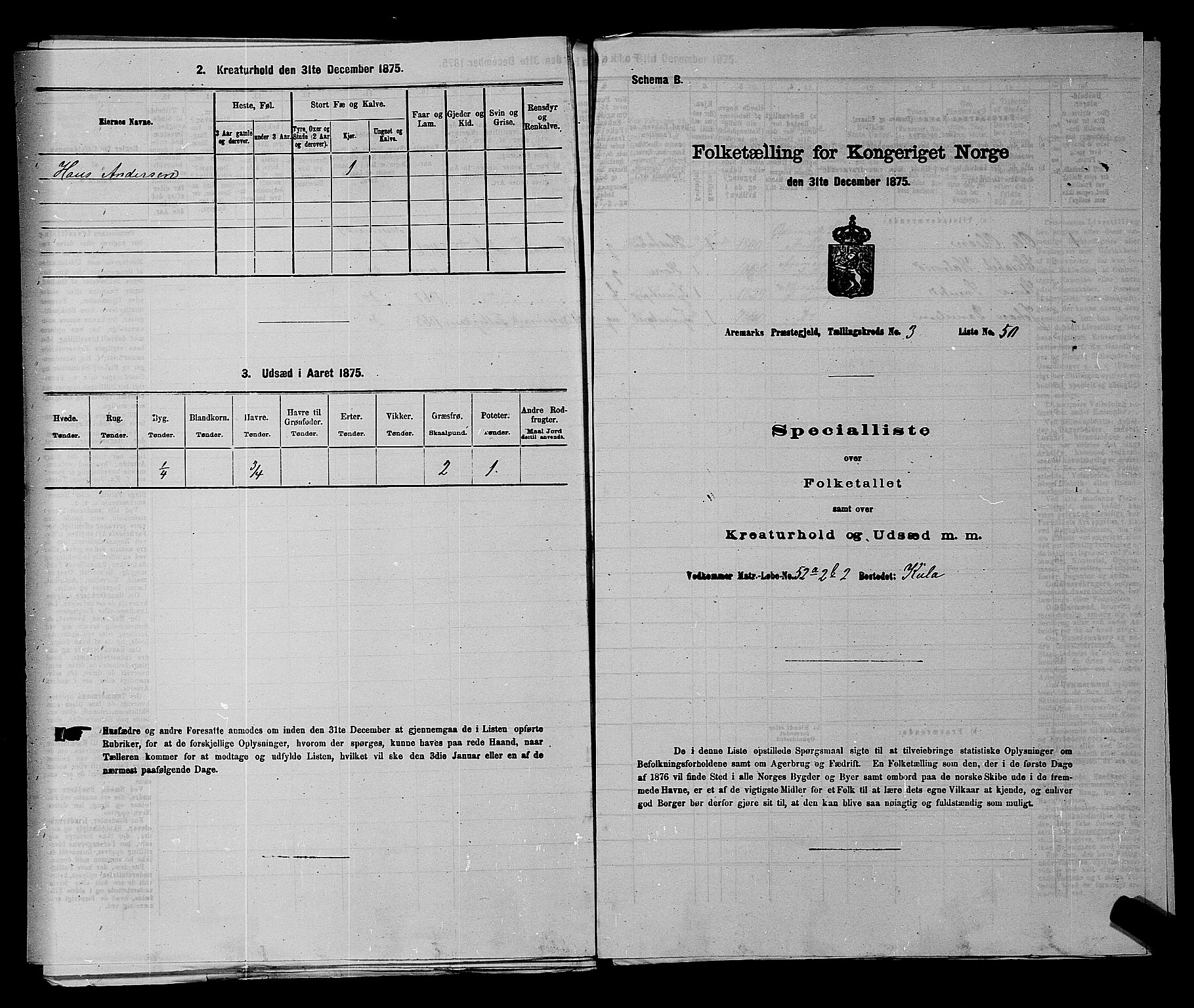 RA, Folketelling 1875 for 0118P Aremark prestegjeld, 1875, s. 486