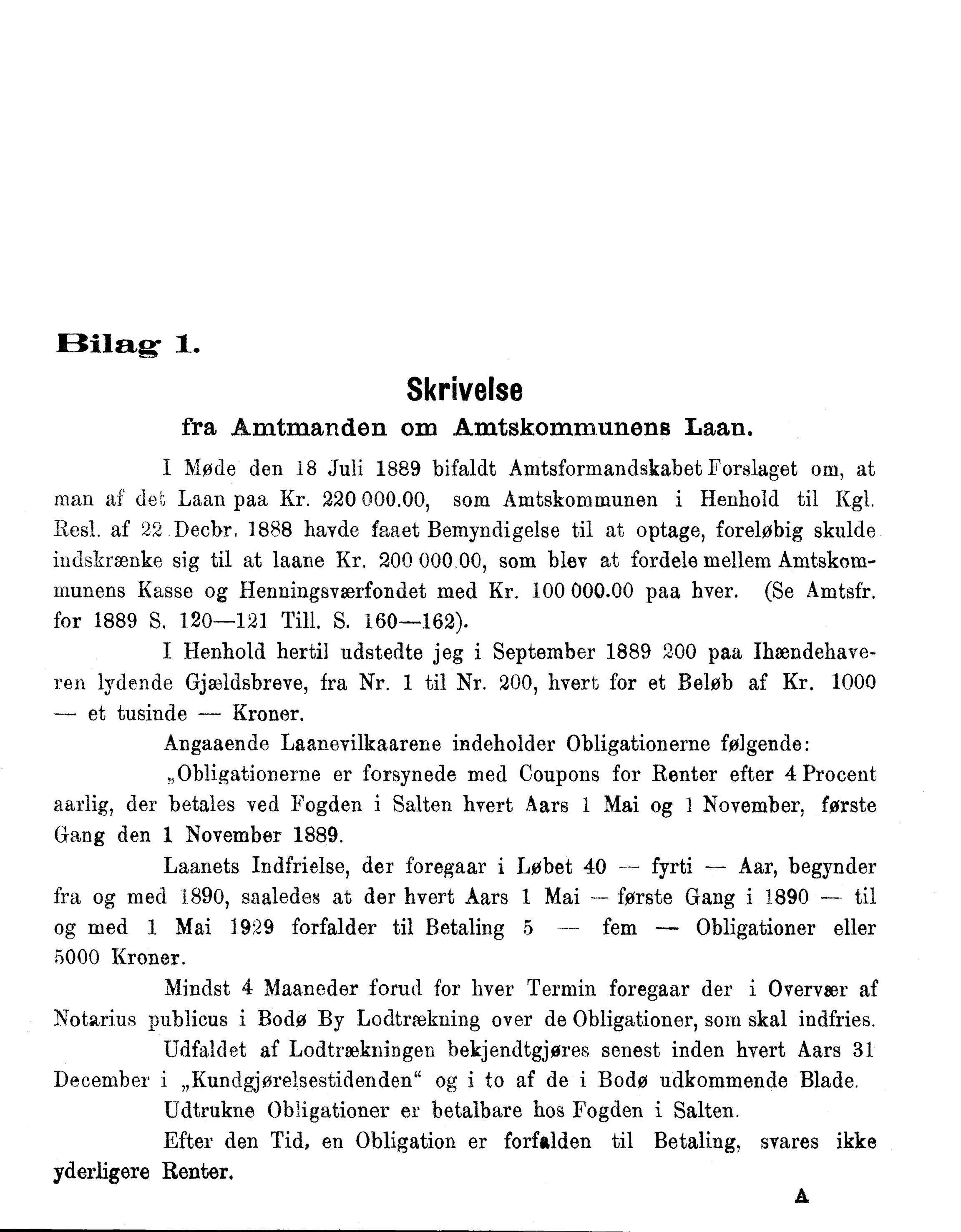 Nordland Fylkeskommune. Fylkestinget, AIN/NFK-17/176/A/Ac/L0015: Fylkestingsforhandlinger 1886-1890, 1886-1890