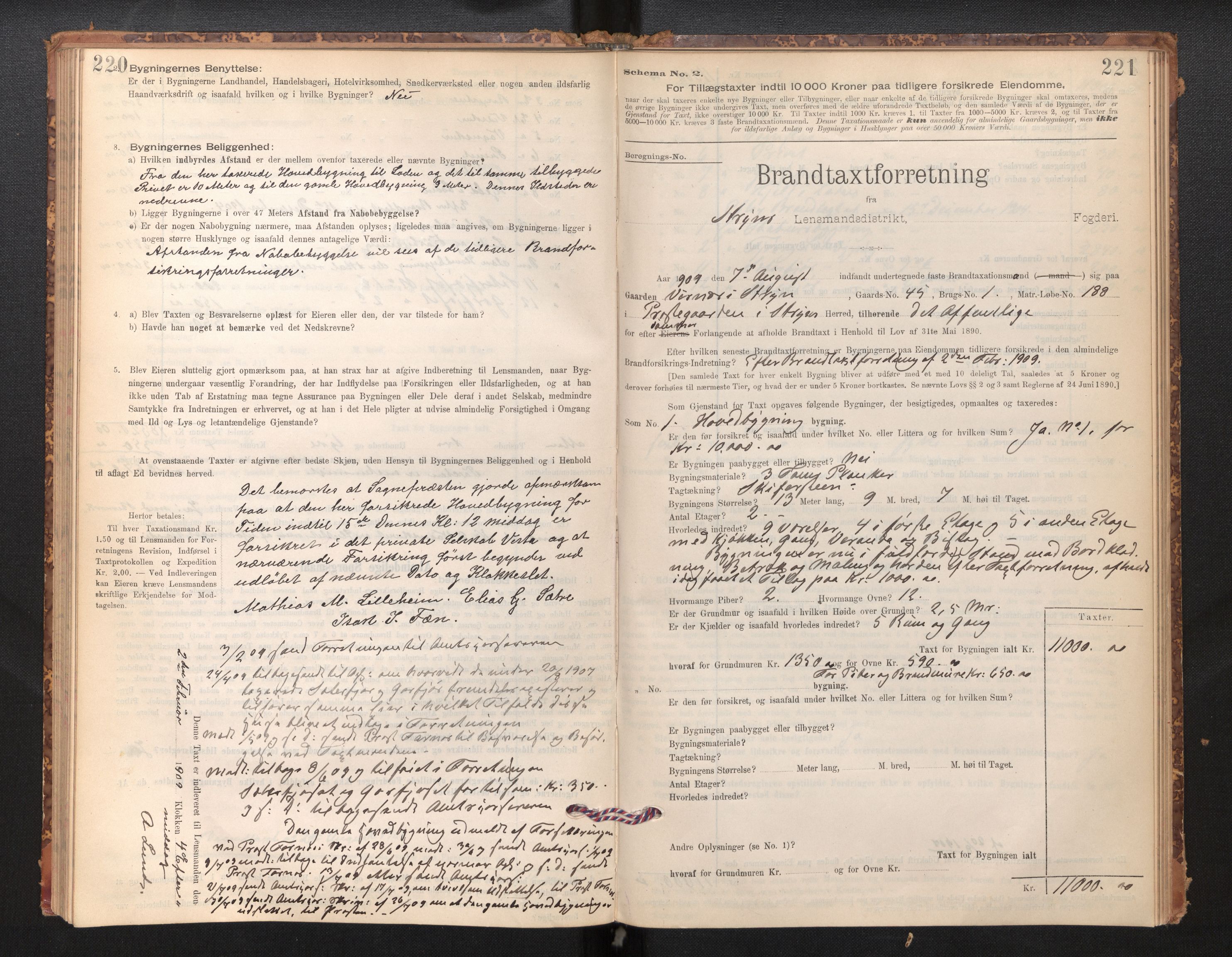 Lensmannen i Stryn og Innvik, AV/SAB-A-30201/0012/L0002: Branntakstprotokoll, skjematakst, 1894-1942, s. 220-221