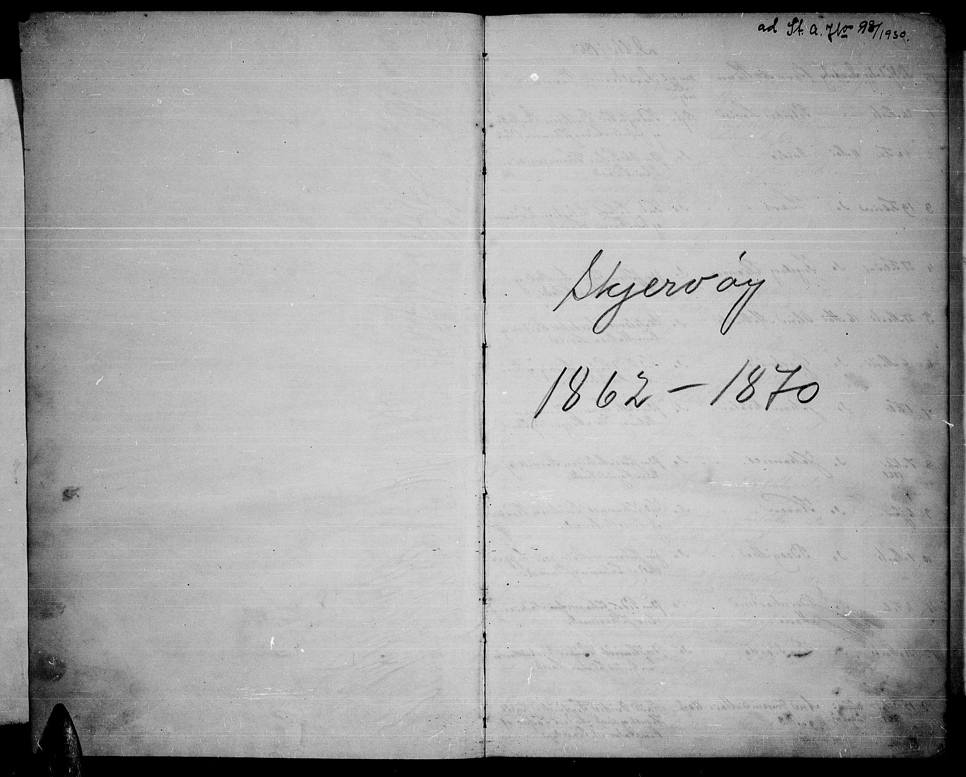Skjervøy sokneprestkontor, SATØ/S-1300/H/Ha/Hab/L0004klokker: Klokkerbok nr. 4, 1862-1870