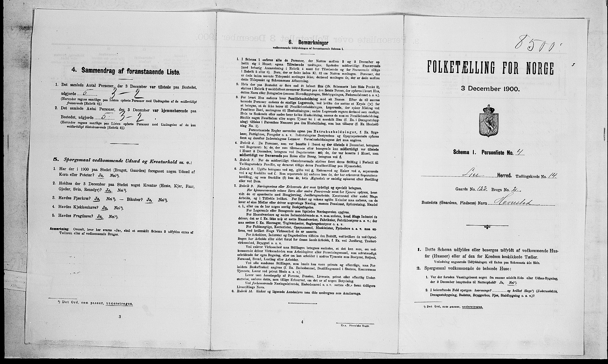 RA, Folketelling 1900 for 0626 Lier herred, 1900, s. 2278